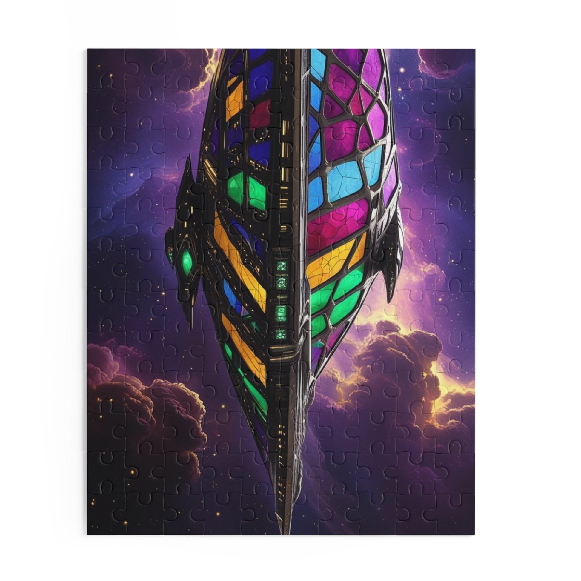 Galactic Stained Glass Puzzle, 120/252/500-Piece, Space Theme, Unique Gift for Puzzle Lovers, Home Decor, Fun Family Activity