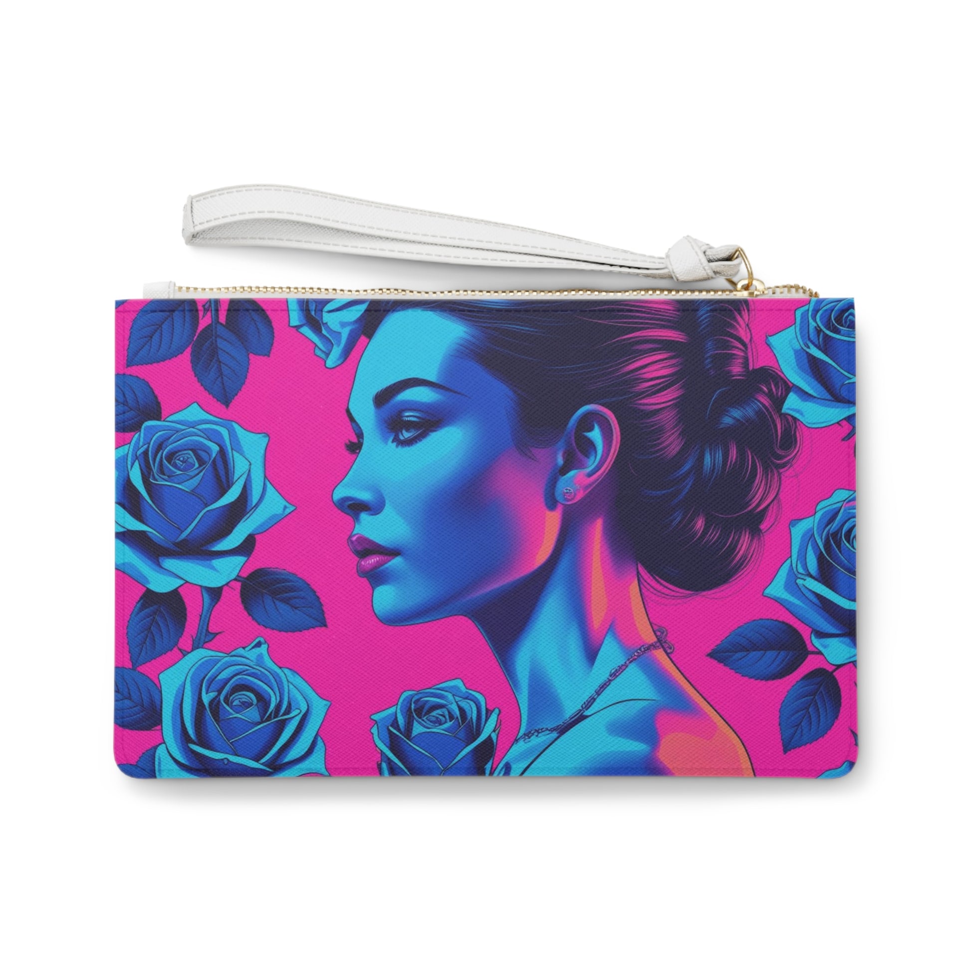Vibrant Floral Clutch Bag, Stylish Pouch for Nights Out, Gift for Her, Art-Inspired Fashion Accessory, Makeup Organizer, Travel Essentials