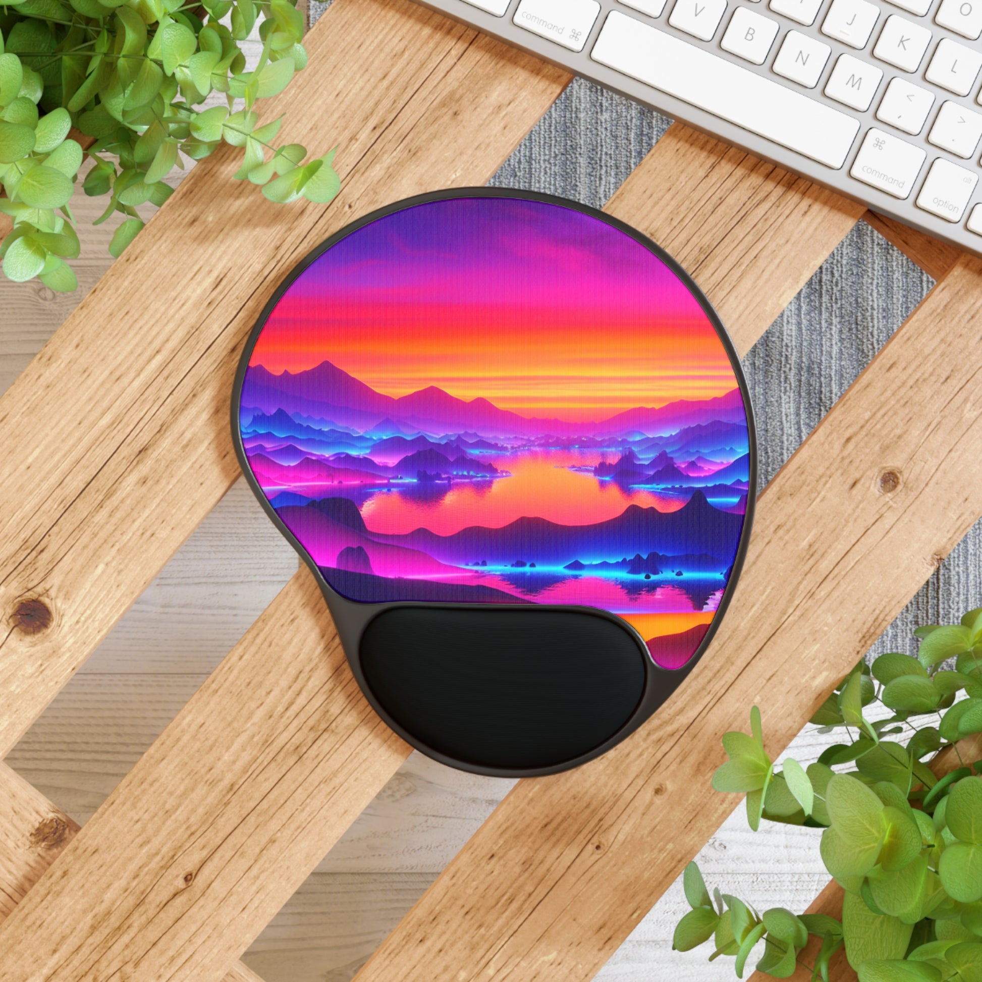Vibrant Mouse Pad with Wrist Rest, Colorful Desk Accessory, Ergonomic Office Decor, Gift for Gamers, Home Office Essentials