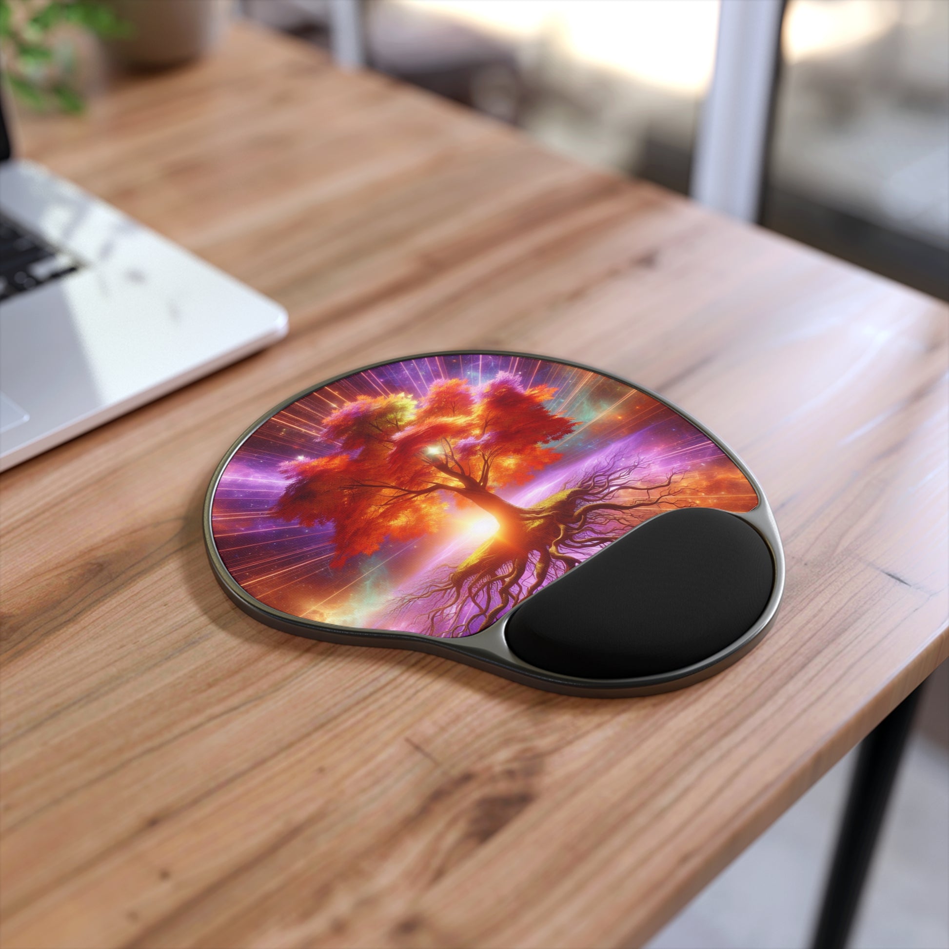 Vibrant Tree Design Mouse Pad with Wrist Rest, Colorful Desk Accessory for Home Office, Unique Gift Idea, Gaming, Study