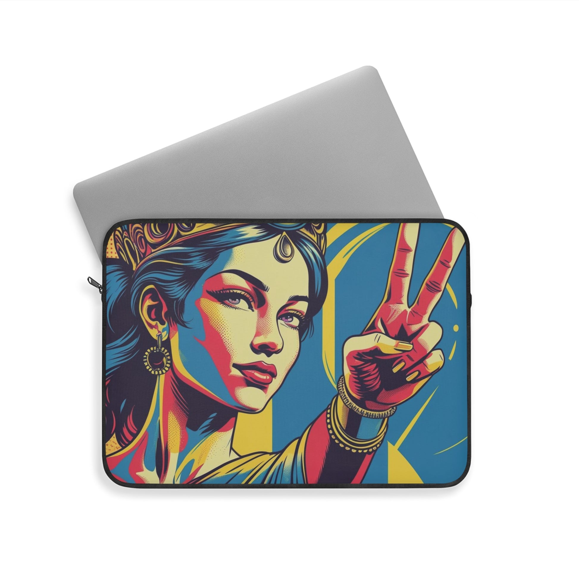 Empowered Peace Laptop Sleeve | Bohemian Tech Case, Artistic Computer Bag, Women's Gift, Vibrant Sleeve, Stylish Protector