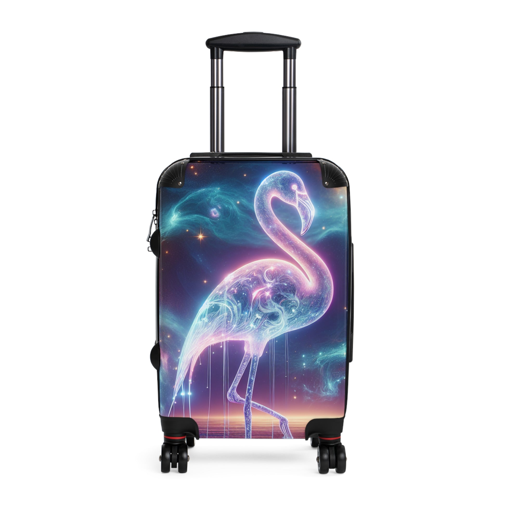 Neon Flamingo Suitcase - Travel Luggage, Stylish Carry-On, Summer Vacation Gear, Unique Gift for Travelers, Trendy Airport Accessory