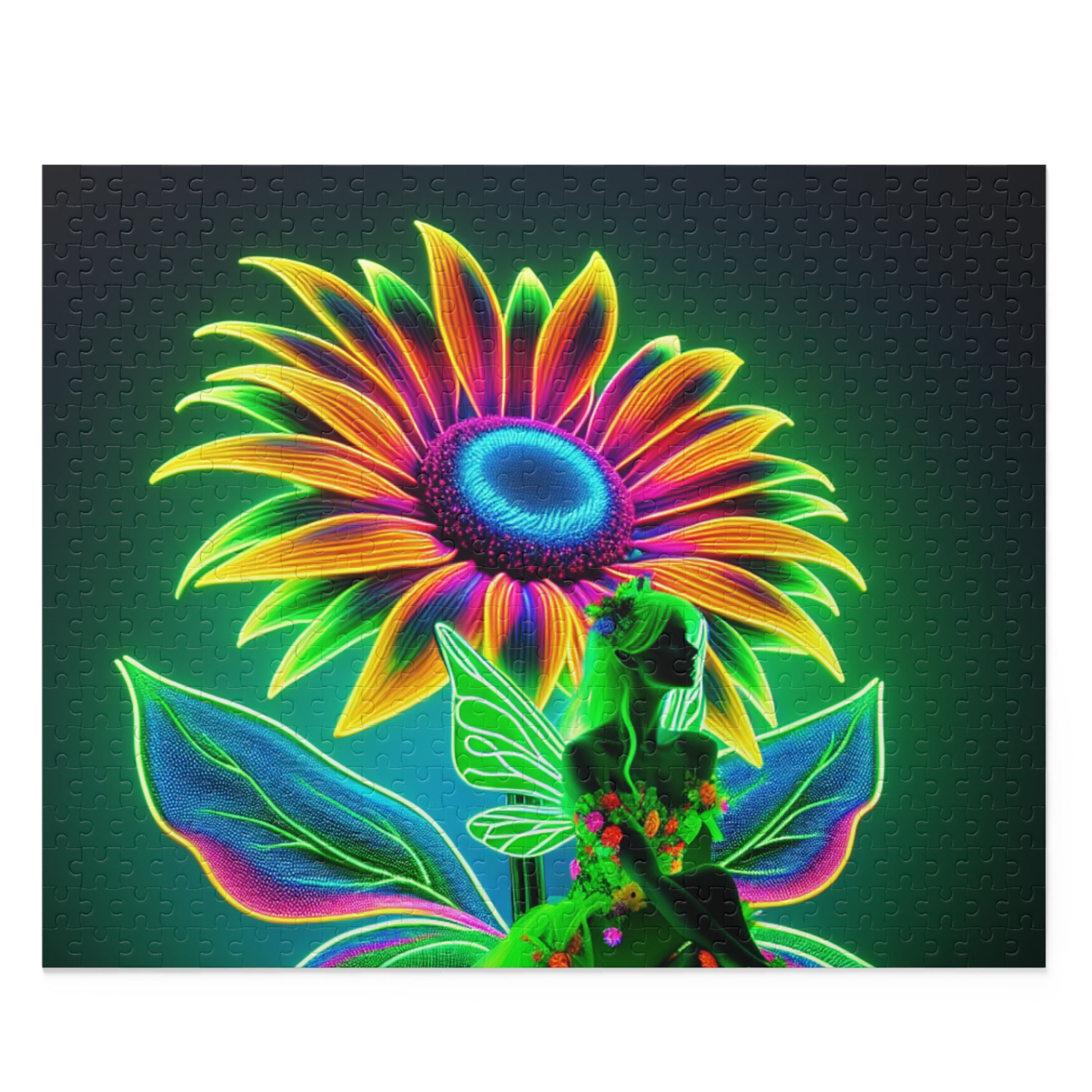 Neon Floral Puzzle (120, 252, 500-Piece) - Colorful Home Décor, Gift for Puzzle Lovers, Bright Art Piece, Stress Relief Activity, [...]