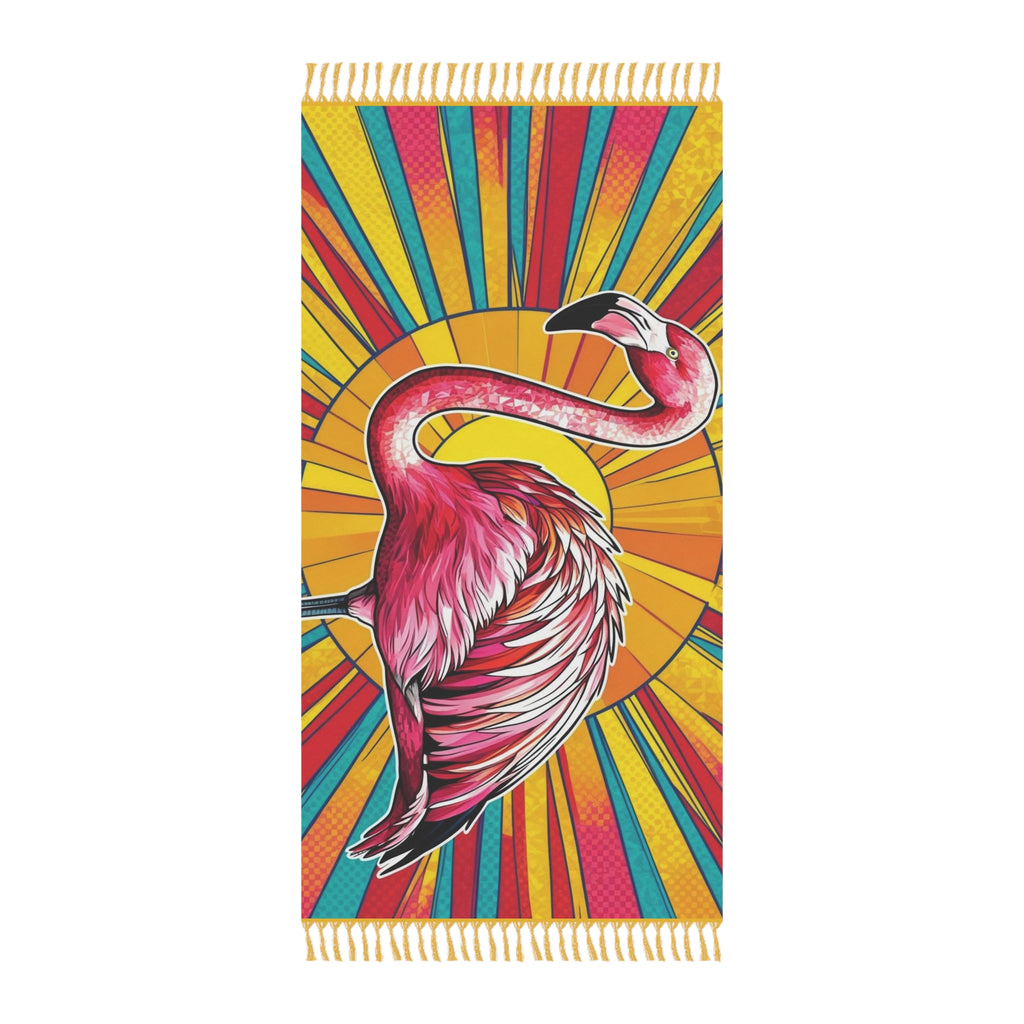 Boho Beach Towel - Vibrant Flamingo Design, Perfect for Summer, Poolside, Vacation, Gift for Beach Lovers, Tropical Decor