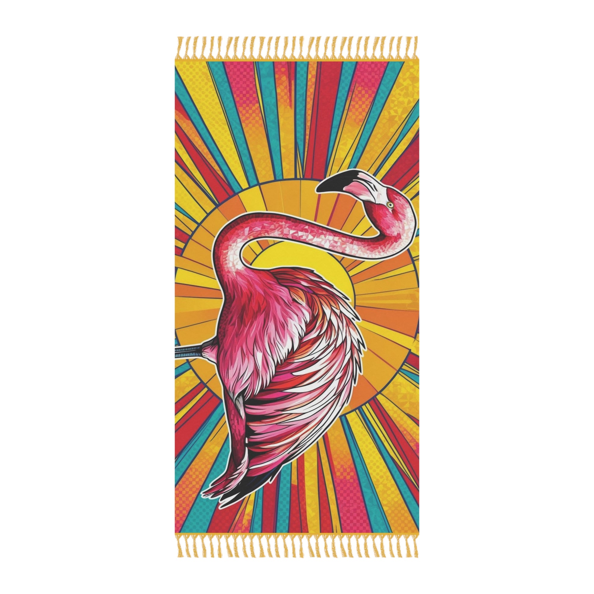 Boho Beach Towel - Vibrant Flamingo Design, Perfect for Summer, Poolside, Vacation, Gift for Beach Lovers, Tropical Decor