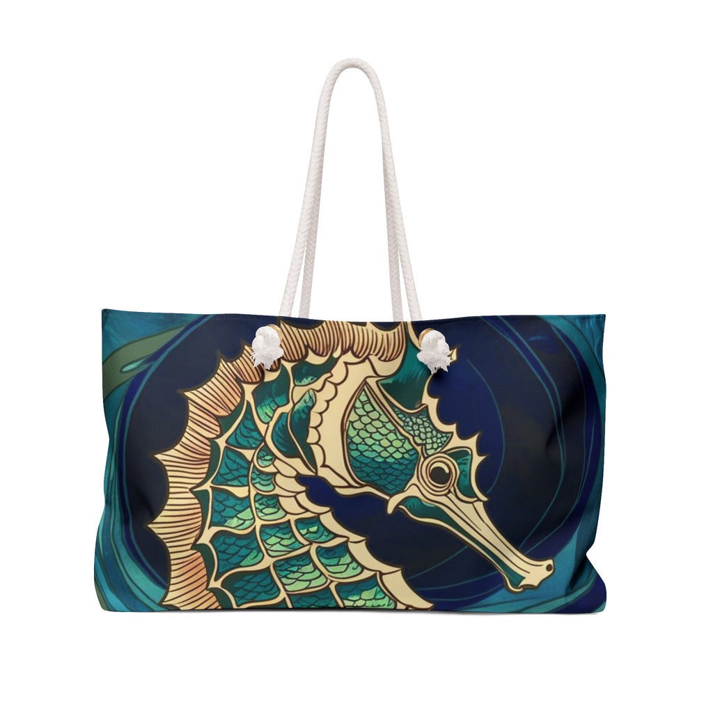 Stylish Seahorse Weekender Bag, Beach Bag, Travel Tote, Weekend Getaway, Unique Gift, Vacation Essentials