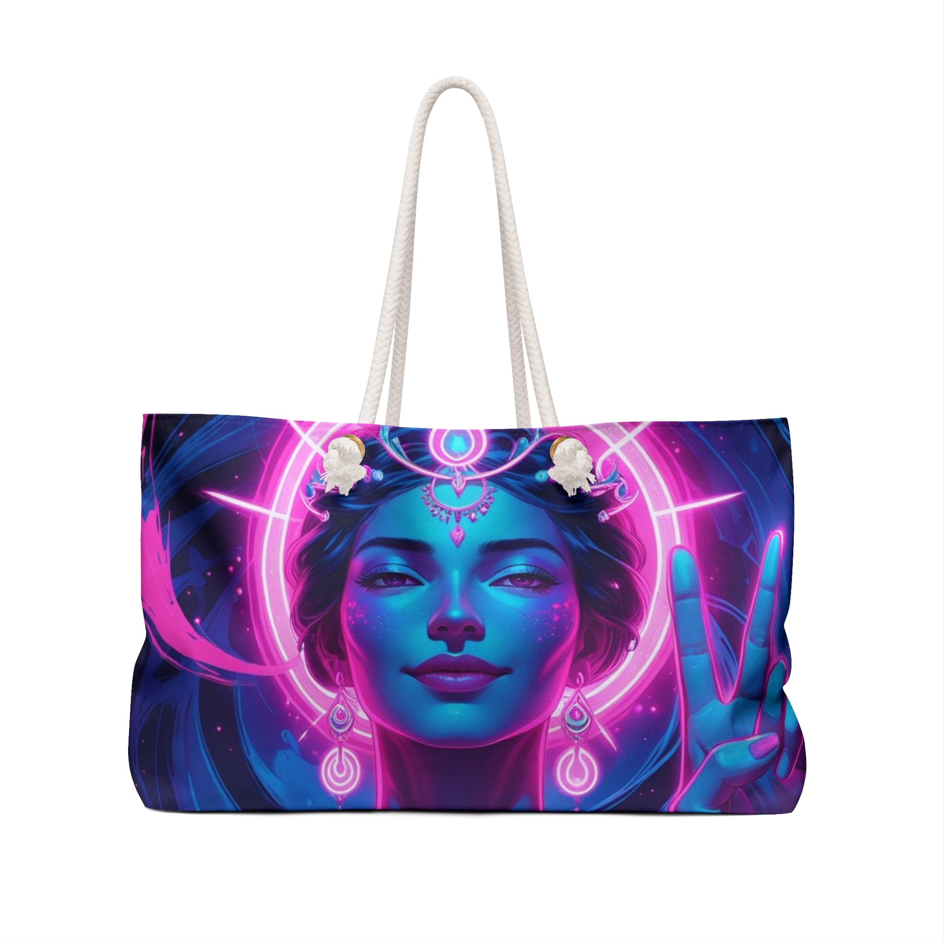 Vibrant Bohemian Weekender Bag, Spiritual Overnight Tote, Gypsy Beach Bag, Festival Travel Bag, Yoga Retreat Essential