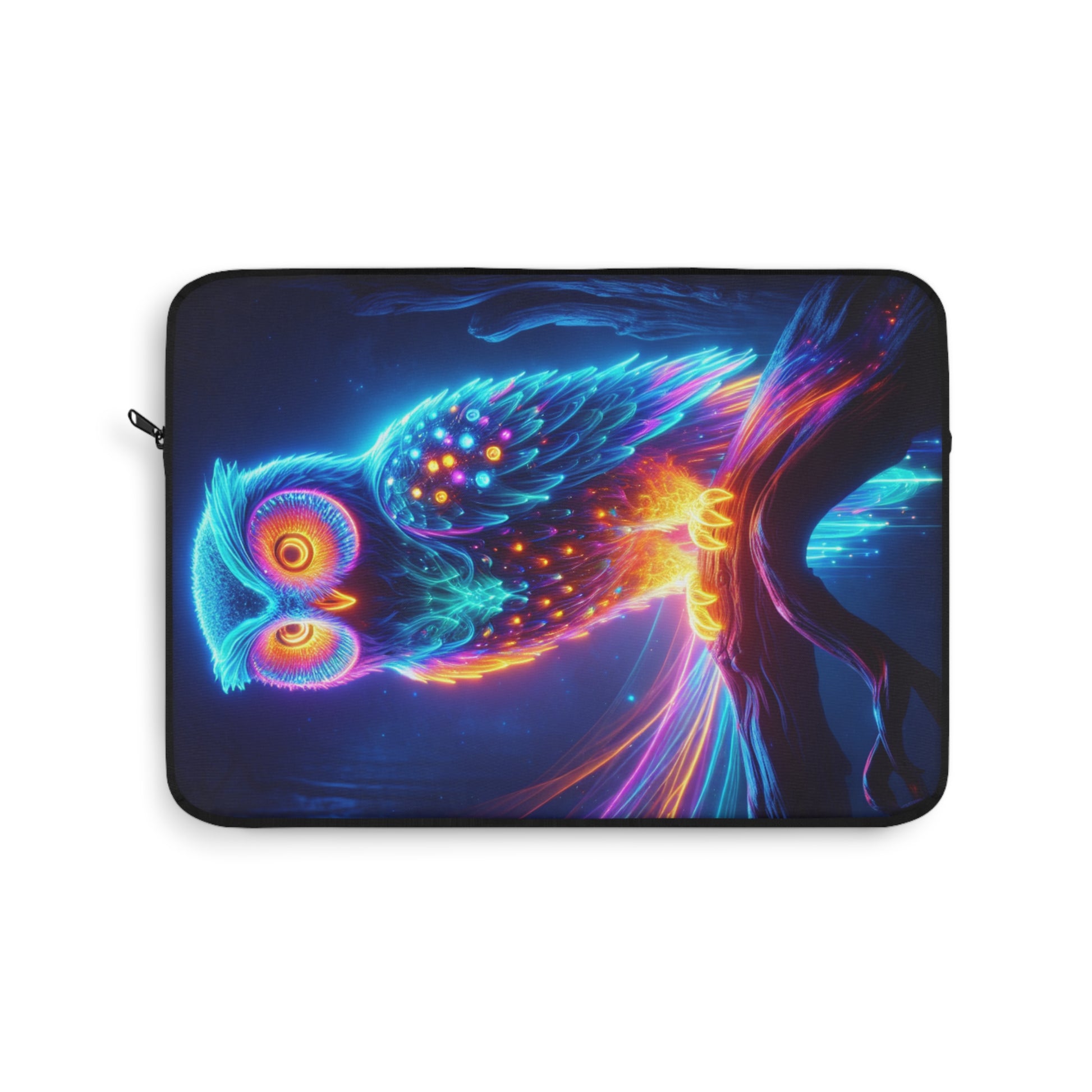 Vibrant Owl Laptop Sleeve, Colorful Owl Case, Boho Tech Accessory, Gift for Students, Bag for Fall Decor, Bright Owl Design