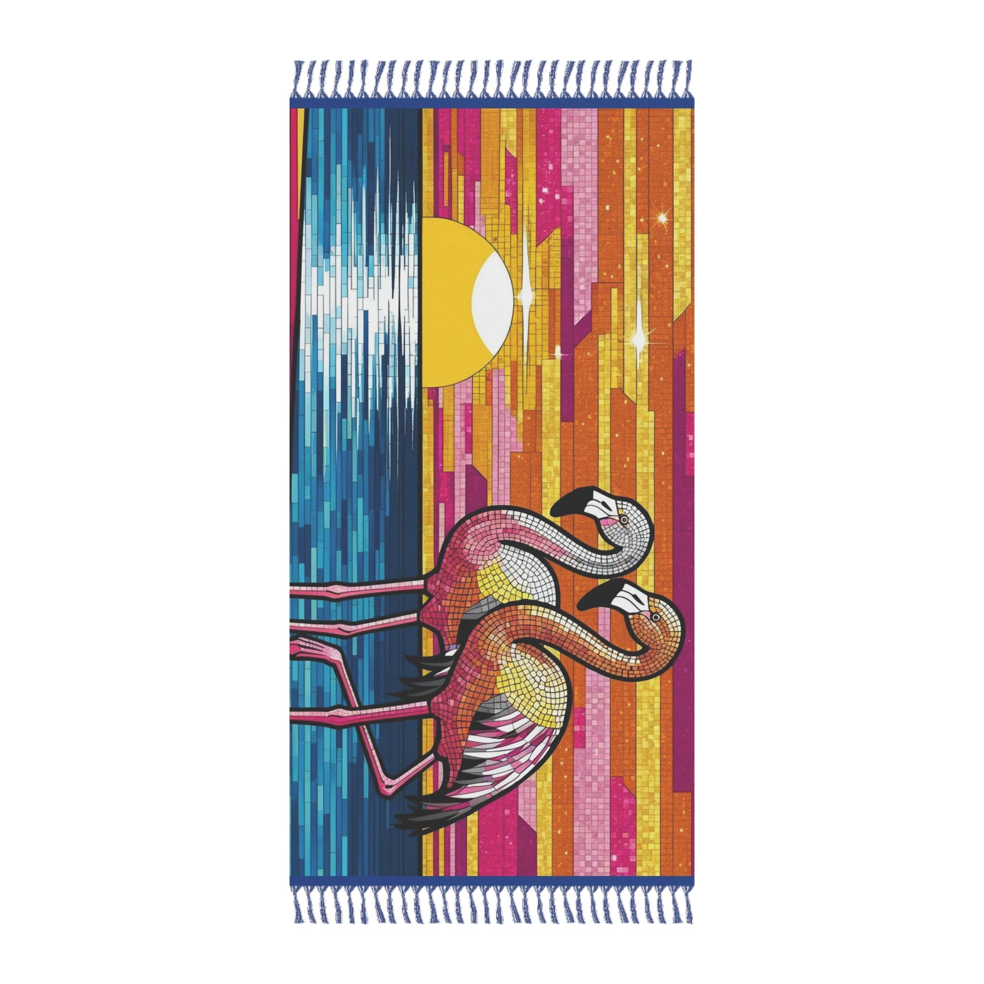 Colorful Boho Beach Towel | Vibrant Flamingo Design, Summer Fun, Tropical Vibes, Poolside Accessory, Gift for Beach Lovers