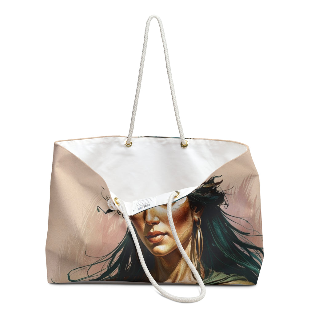 Divine Feminine Bohemian Weekender Bag - Carry-On Travel Tote for Women, Beach Bag, Gym Bag, Yoga Bag, Stylish Gifts for Her