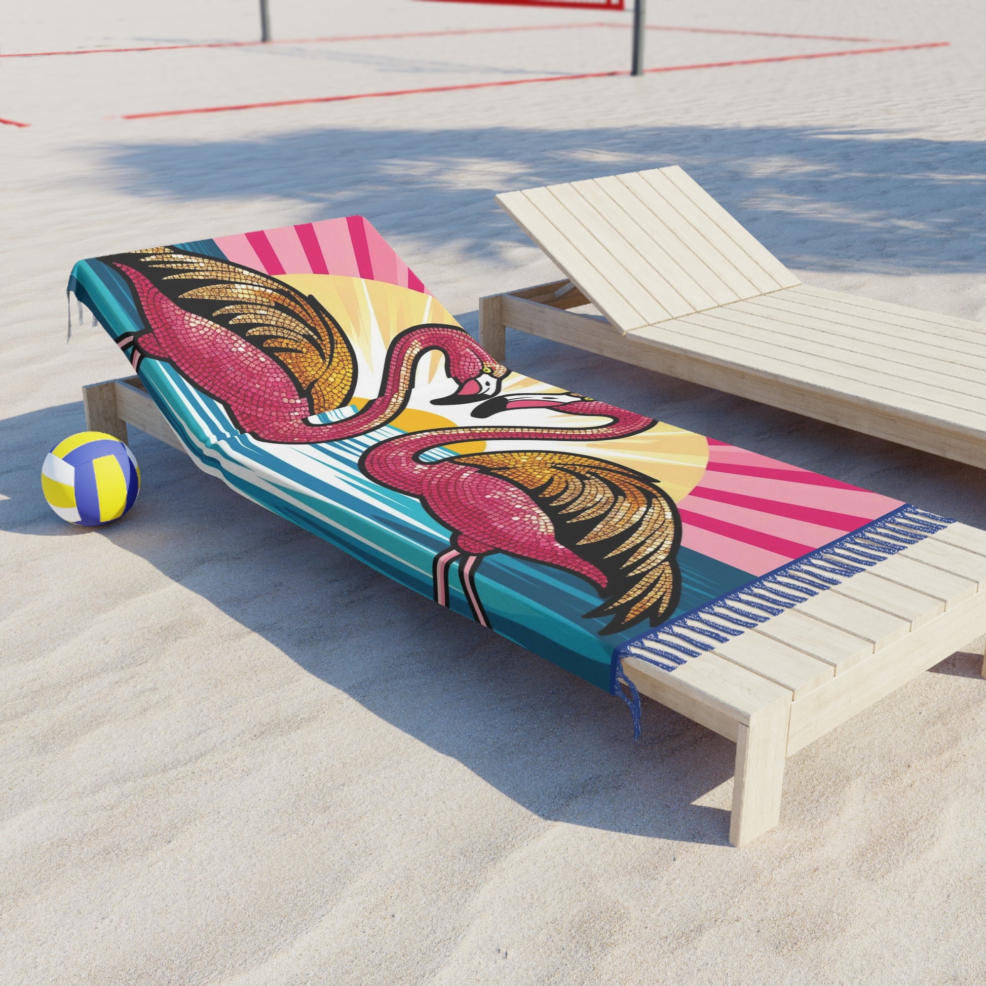 Boho Beach Towel featuring Flamingos, Perfect for Summer, Pool Day, Beach Vibes, Gifts for Beach Lovers, Tropical Decor