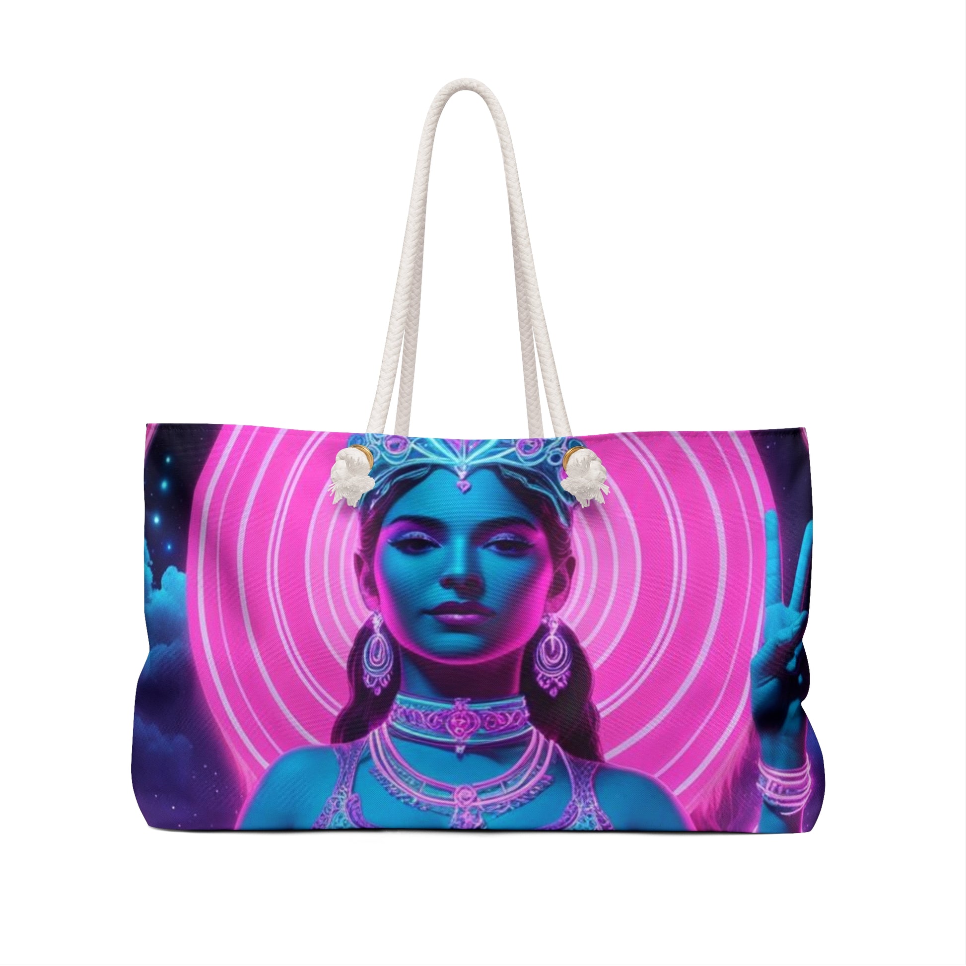 Spiritual Weekender Bag | Hippie Tote | Yoga Travel Bag | Boho Handbag | Goddess Art Carryall | Festival Bag, Perfect Gift for Her