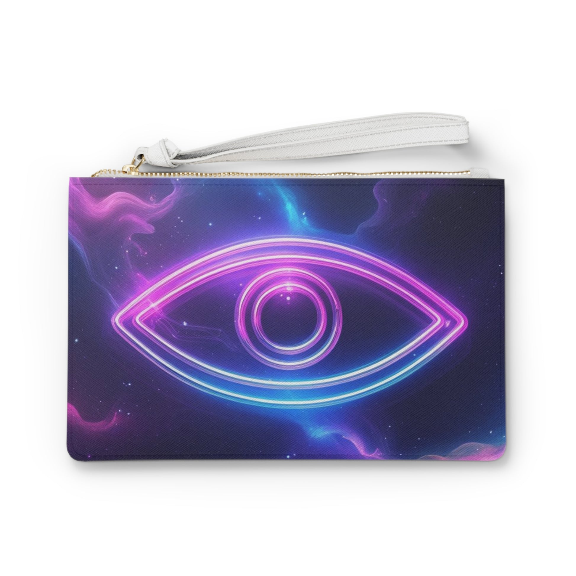 Cosmic Eye Floral Clutch Bag, Neon Purse, Summer Party Accessory, Bohemian Gift, Festival Clutch, Stylish Evening Bag