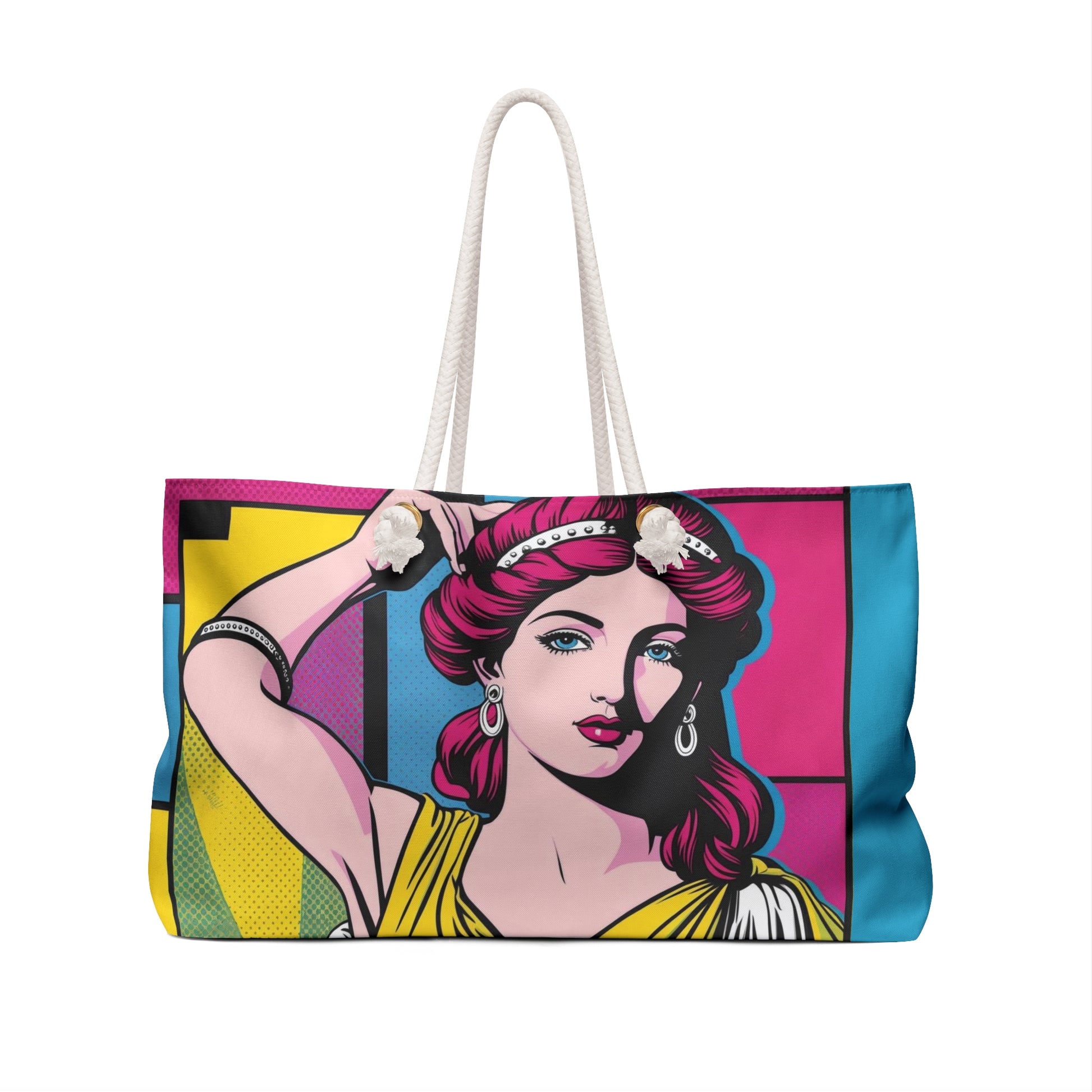 Pop Art Weekender Bag, Heroine Divine Feminine Carry-On, Goddess Cary-On, Comic-Chic Travel Bag, Weekend Getaway Tote