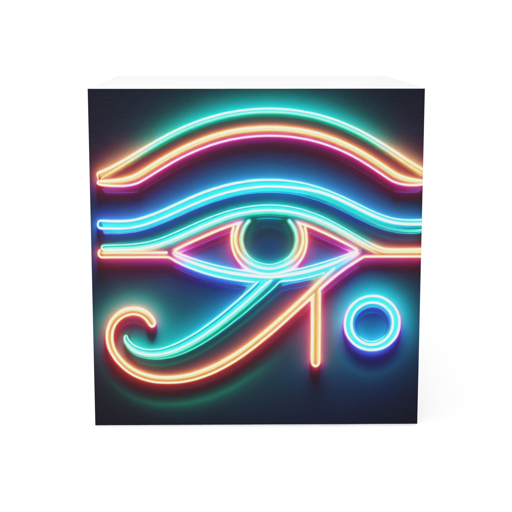 Neon Eye Note Cube - Unique Desk Decor, Gift for Students, Office Supplies, Cool Home Office Decor, Inspirational Sticky Notes