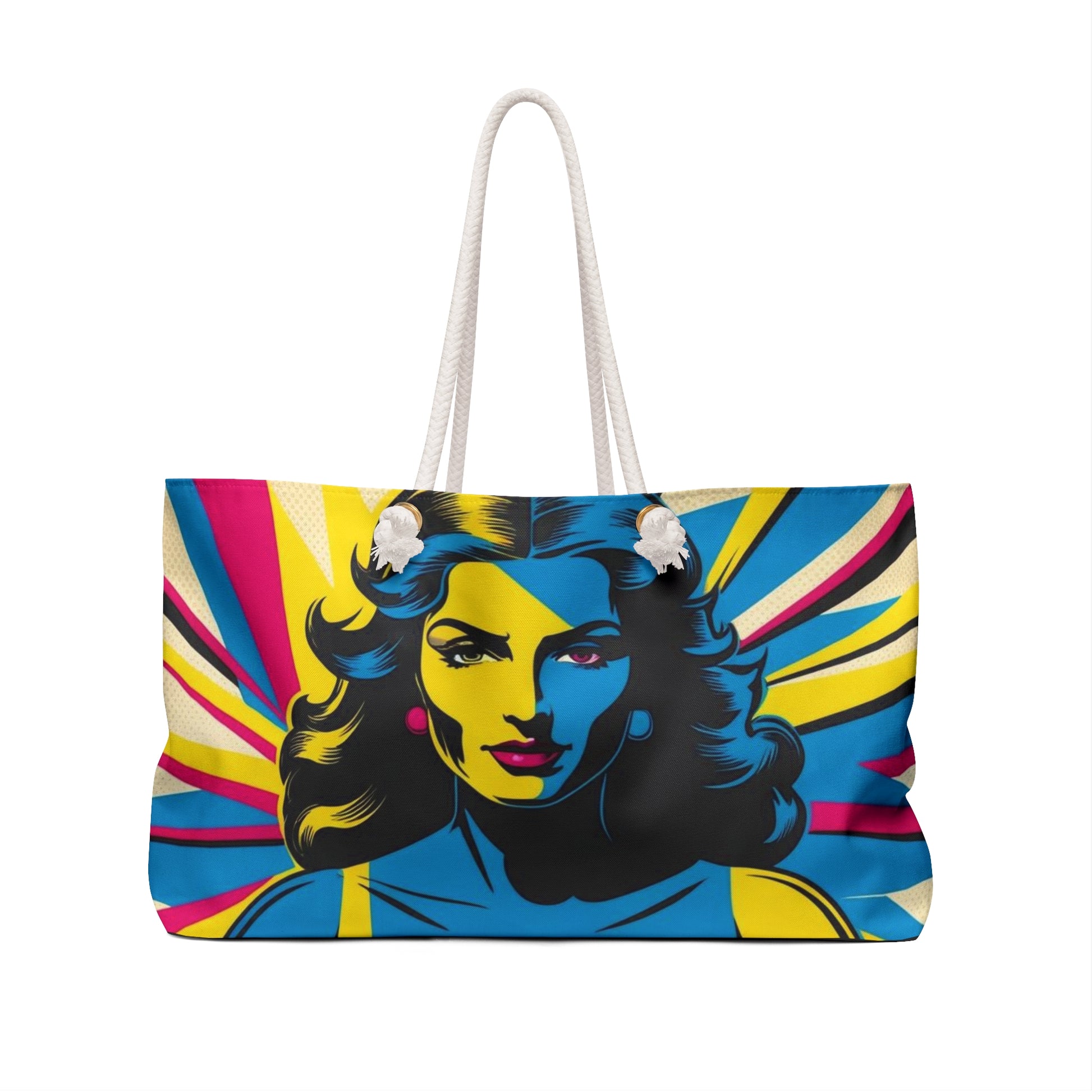Pop Art Weekender Bag, Heroine Divine Feminine Carry-On, Goddess Cary-On, Comic-Chic Travel Bag, Weekend Getaway Tote