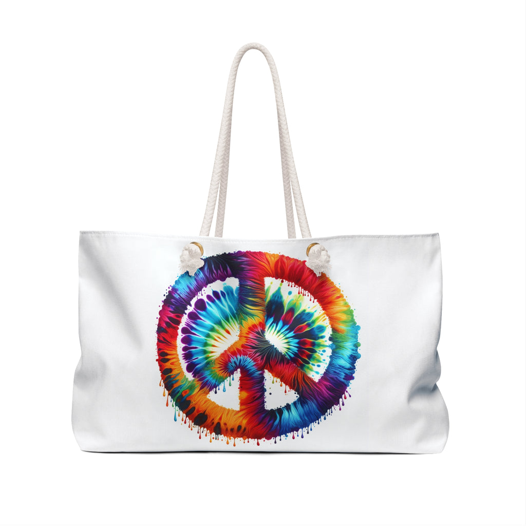 Colorful Tie Dye Weekender Bag, Boho Travel Tote, Spiritual Gym Bag, Overnight Bag, Beach Bag, Festival Essentials