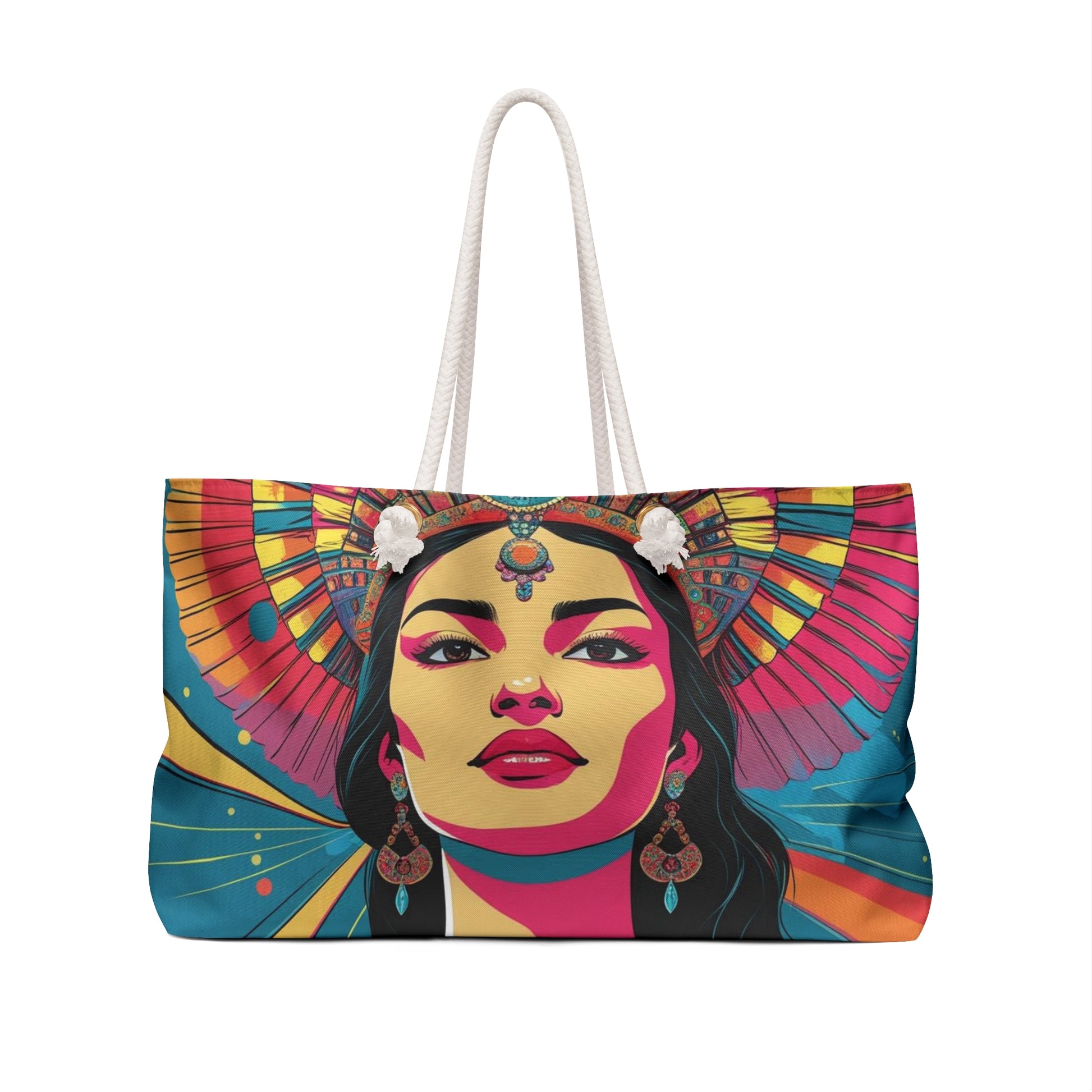 Colorful Bohemian Weekender Bag - Stylish Travel Tote, Inspirational Gift, Beach Day Accessory, Artful Gym Bag, Festival Essential