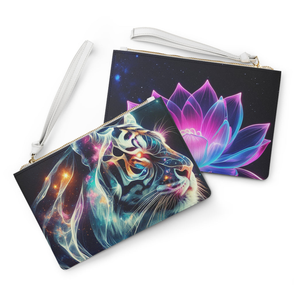 Cosmic Clutch Bag for Dreamers, Elegant Zodiac Accessory, Festival Bag, Lotus Flower Handbag, Celestial Pouch, Perfect Gift