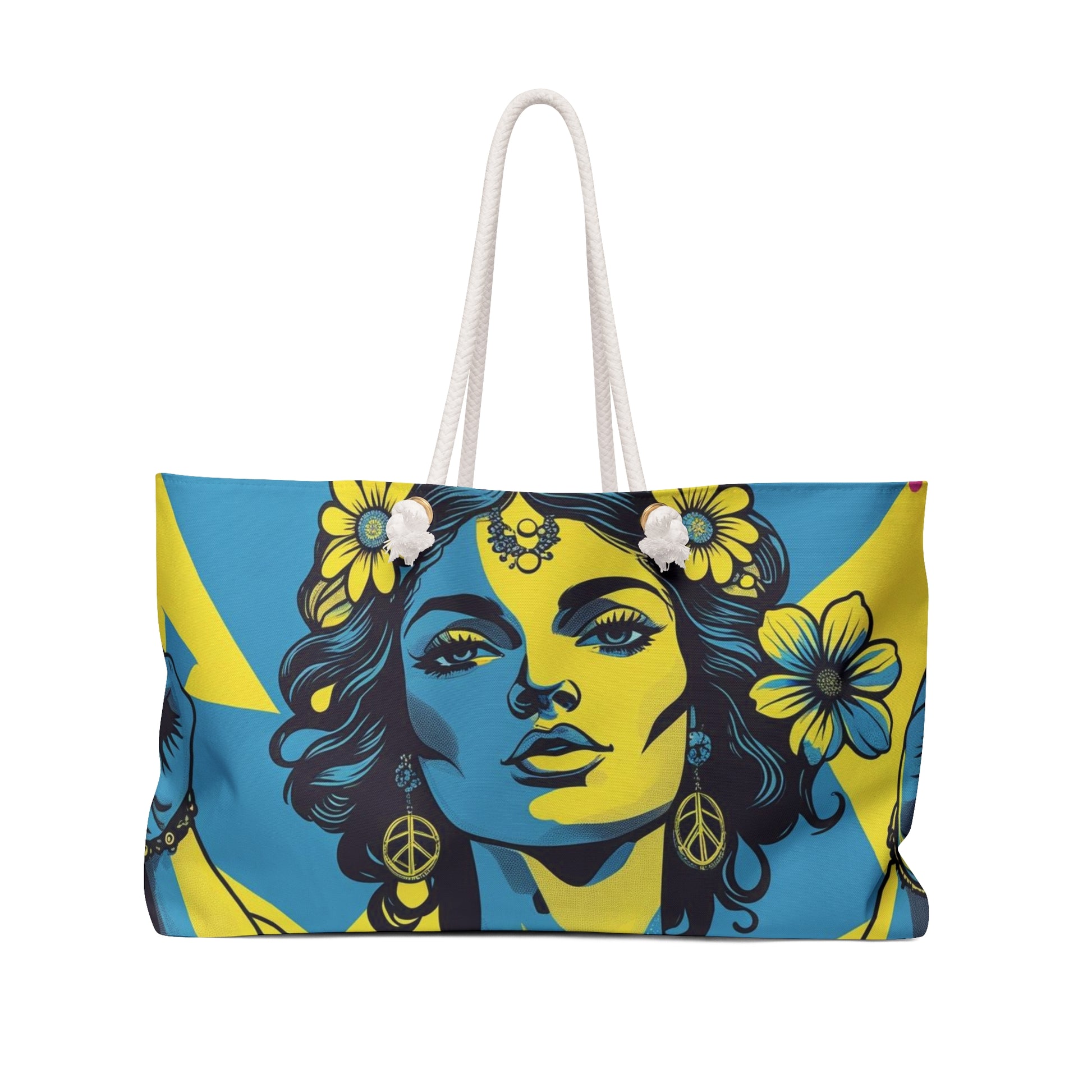 Vintage Boho Weekender Bag, Travel Tote, Beach Bag, Festival Accessory, Yoga Retreat Gift, Colorful Floral Design