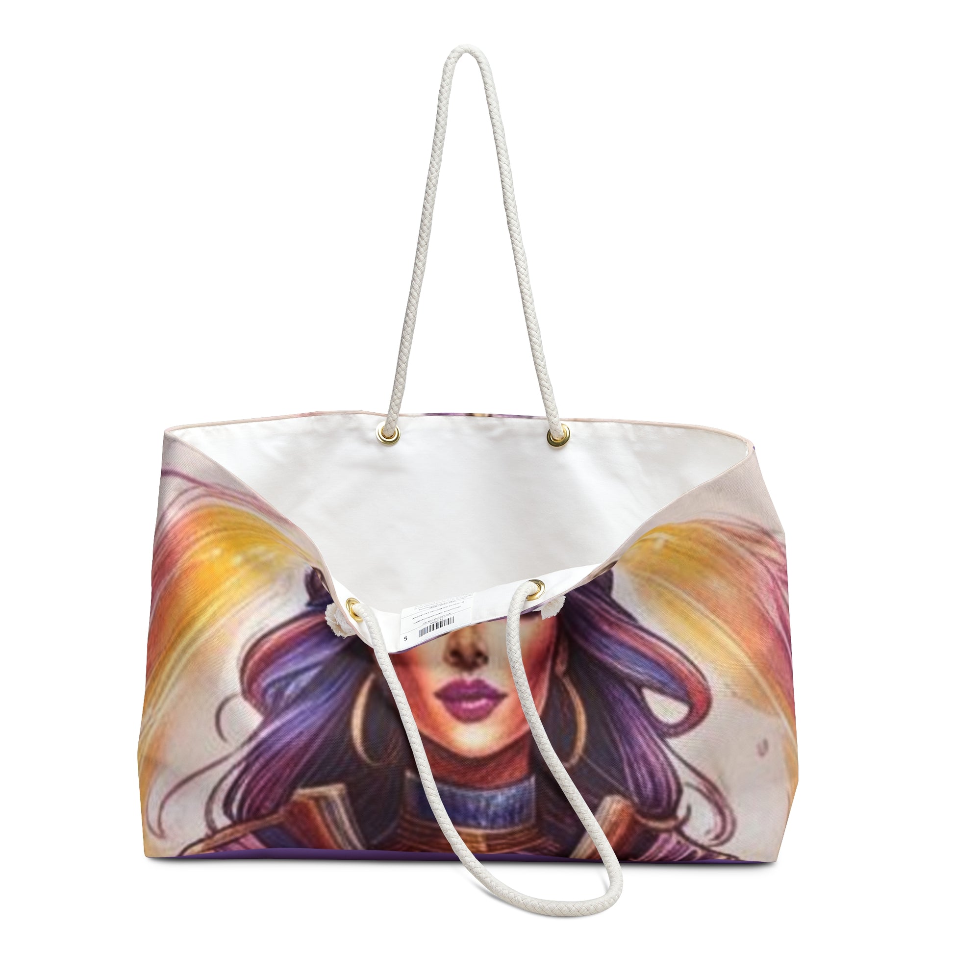Enchanting Goddess Weekender Bag, Boho Chic Travel Tote, Perfect for Beach Trips, Yoga Retreats, Gifts for Her, Colorful Art Bag