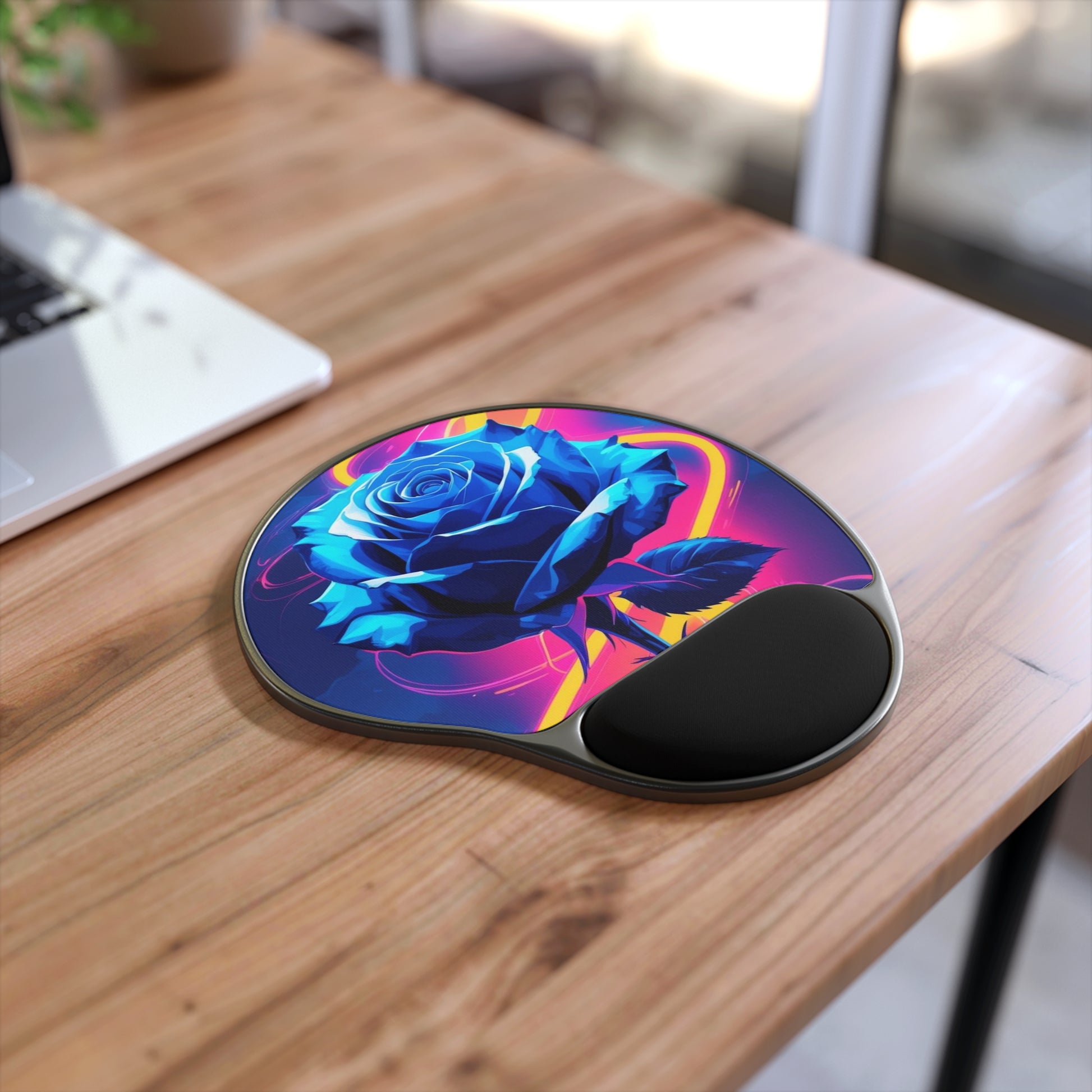 Vibrant Floral Mouse Pad with Wrist Rest, Ergonomic Office Decor, Gift for Gamers, Work from Home Accessories, Floral Desk Accessories