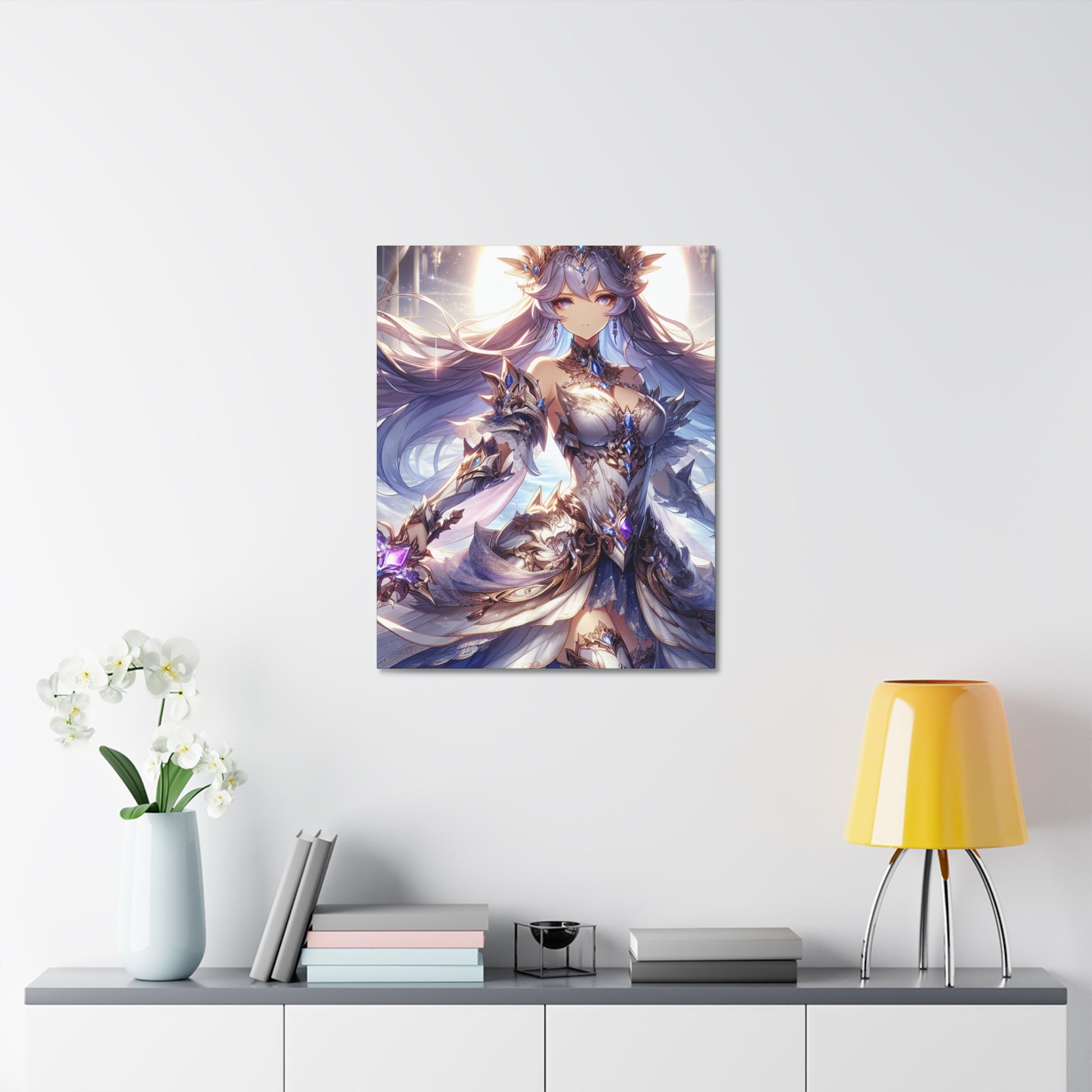 Fantasy Art Stretched Canvas Print, Elegant Wall Decor, Gift for Anime Art Lovers, Magical Home Decor, Cosplay Room Accent