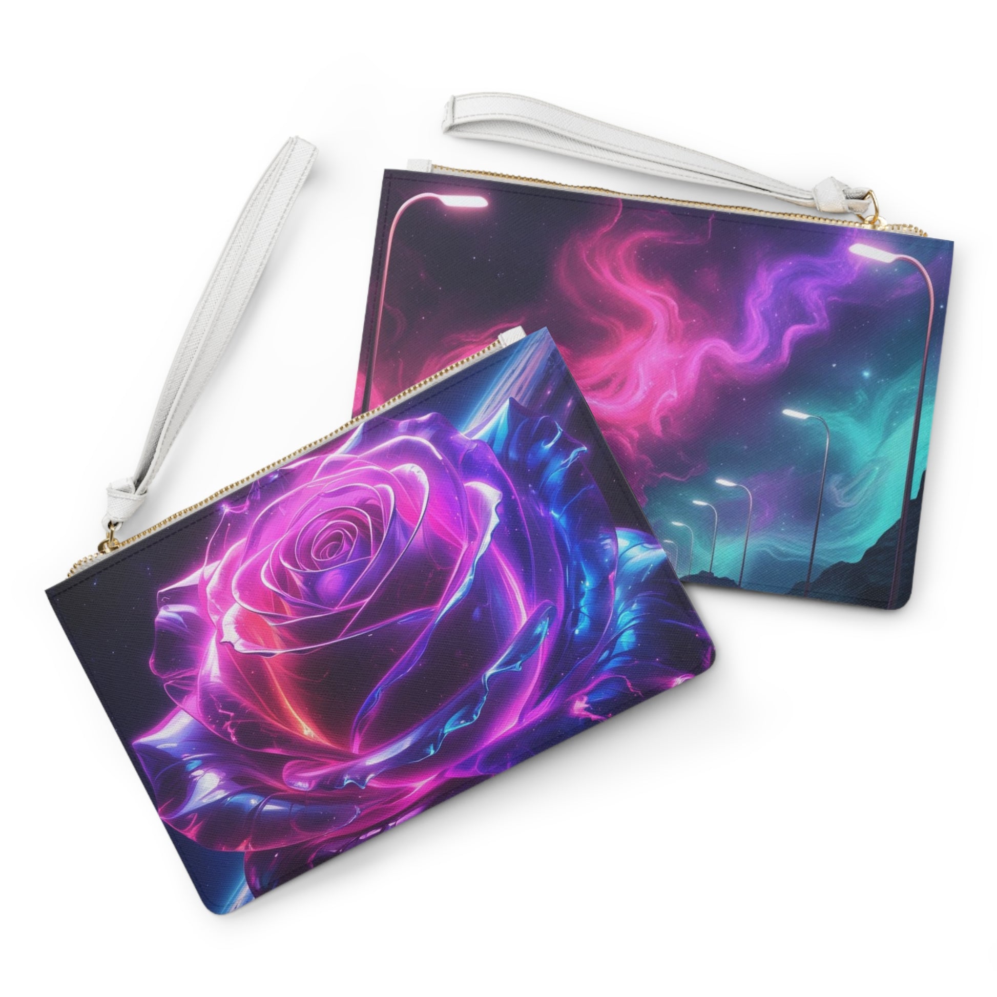 Cosmic Rose Clutch Bag - Stunning Galaxy Design for Night Out, Stylish Accessory, Gift for Her, Trendy Handbag, Party Essential