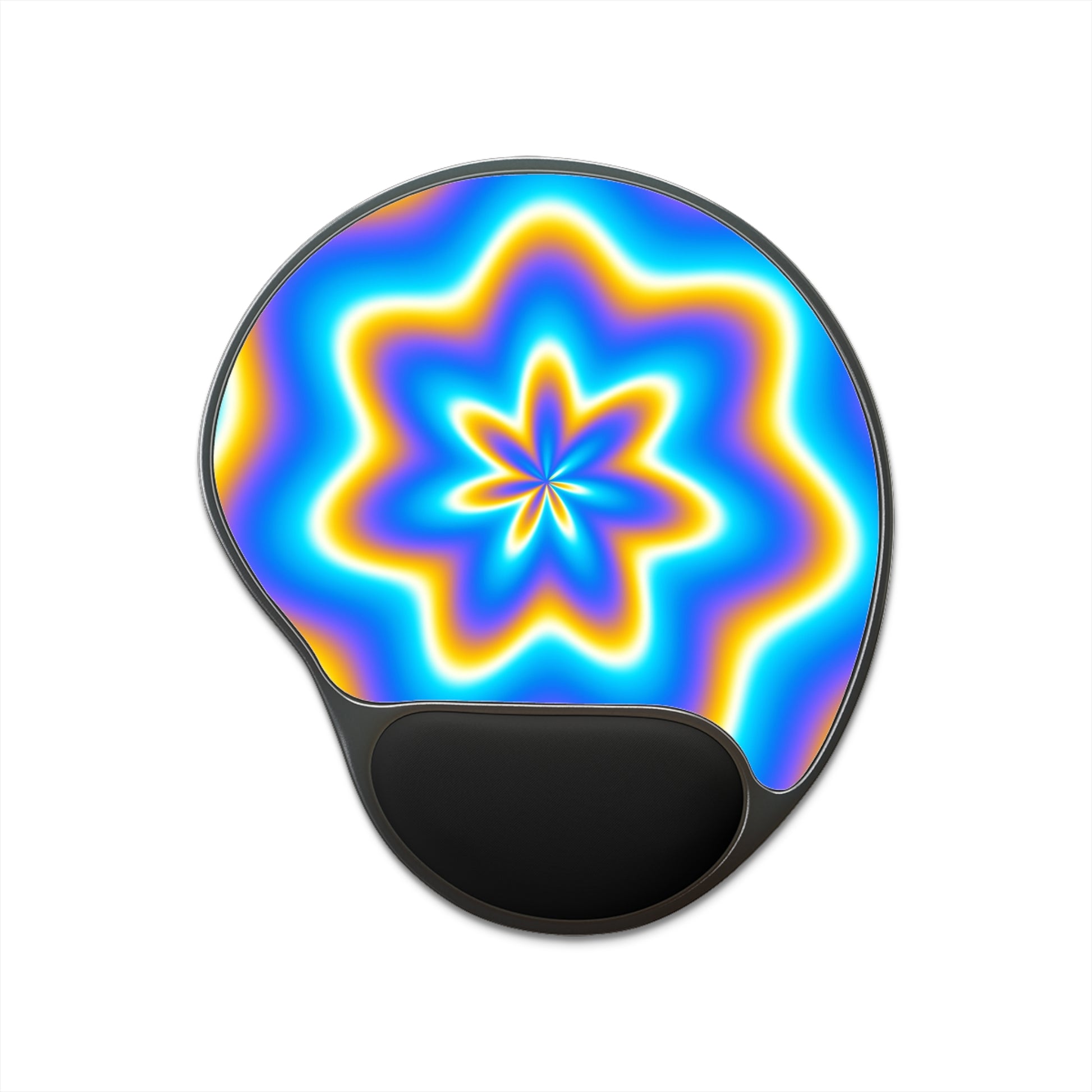 Colorful Starburst Mouse Pad with Wrist Rest, Cute Desk Accessory, Gift for Gamers, Home Office Decor, Funky Computer Mat