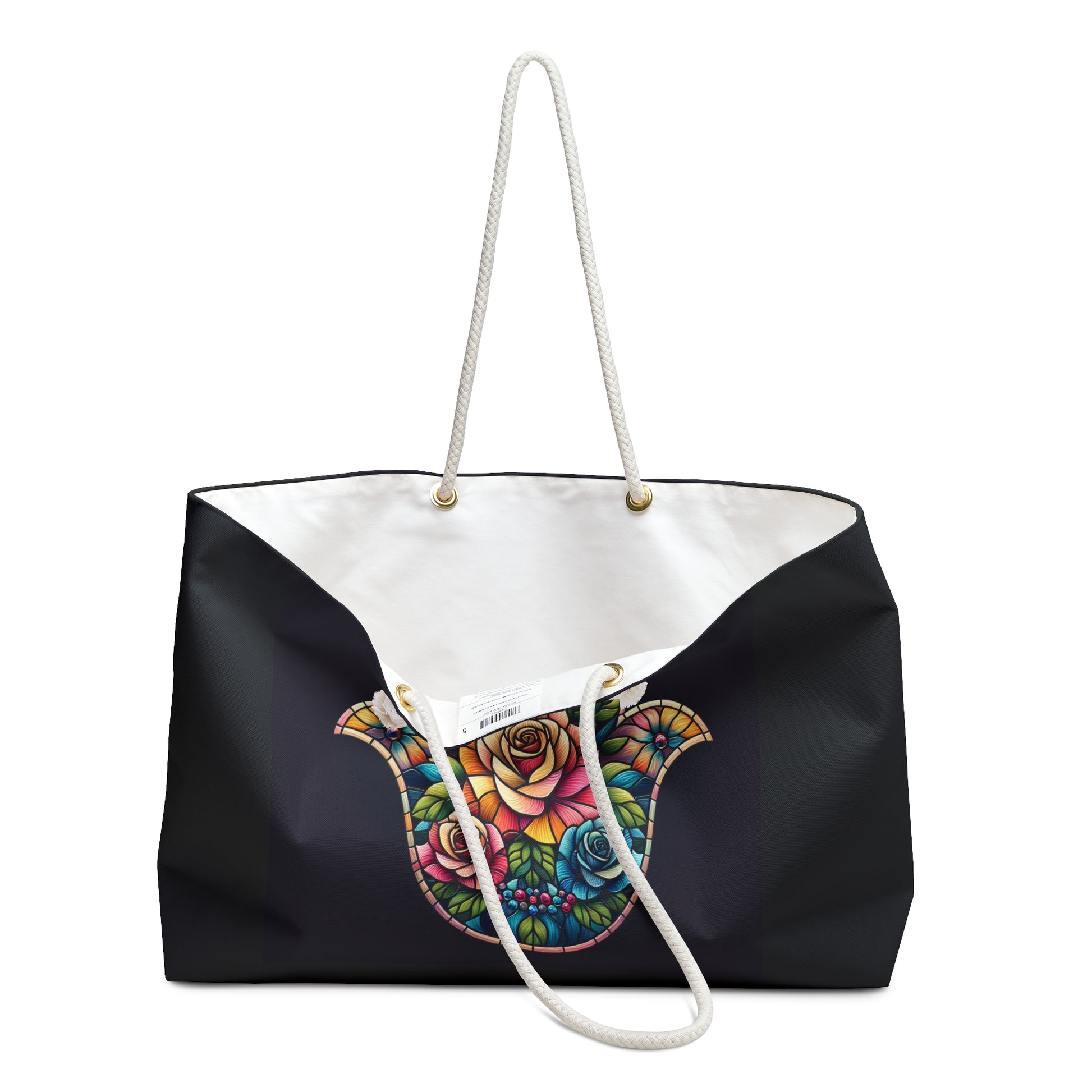Vibrant Hamsa Weekender Bag, Bohemian Travel Tote, Colorful Beach Bag, Floral Overnight Bag, Chic Weekend Luggage, Carryall Carry-On