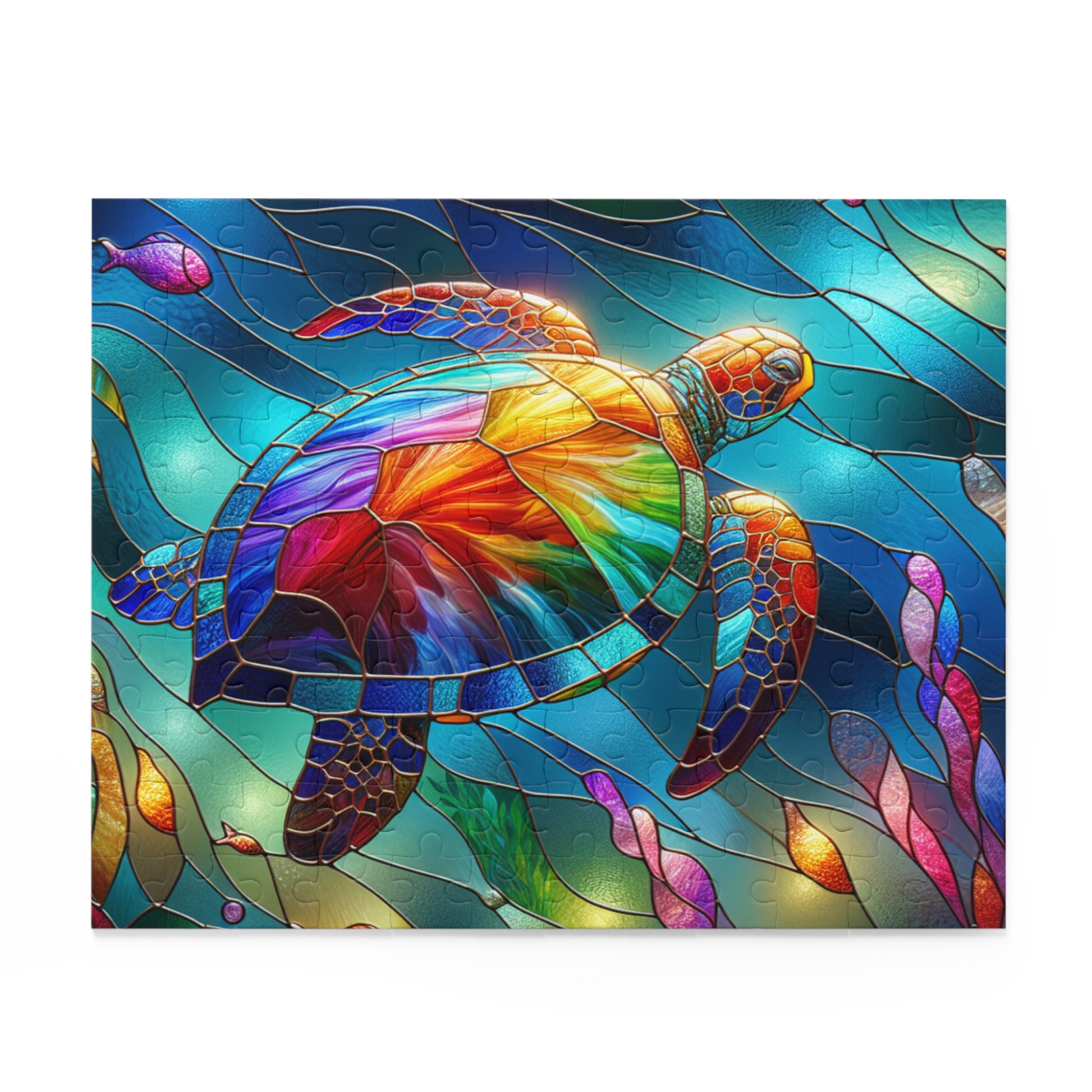 Vibrant Sea Turtle Puzzle (120, 252, 500-Piece) - Colorful Art, Ocean Decor, Family Game, Gift for Animal Lovers, Educational Fun