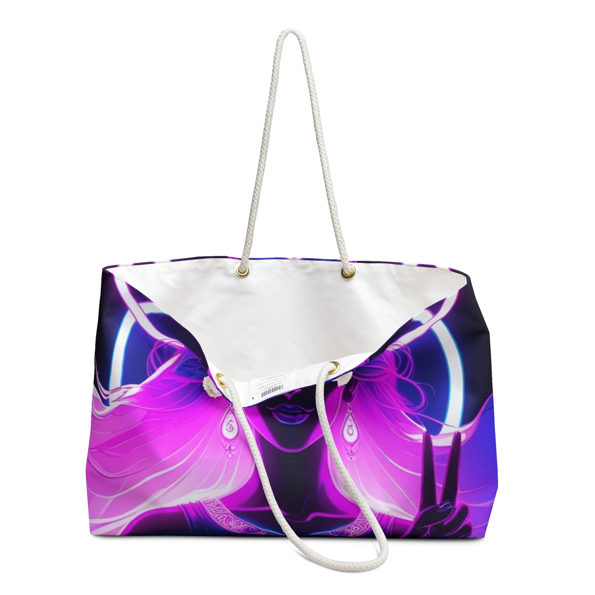 Mystical Goddess Weekender Bag, Boho Travel Tote, Spiritual Beach Bag, Yoga Weekend Escape, Cosmic Handbag