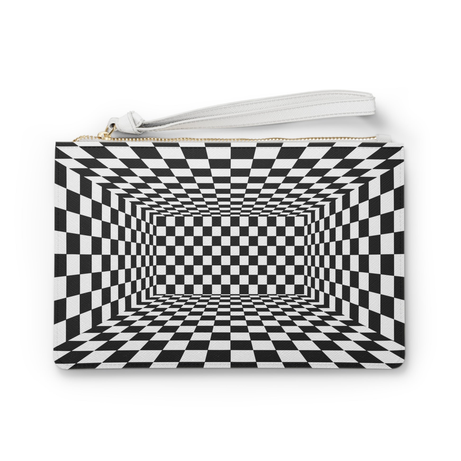 Optical Illusion Clutch Bag | Trendy Checkered Handbag for Unique Style | Perfect Gift for Fashion Lovers | Black and White Design