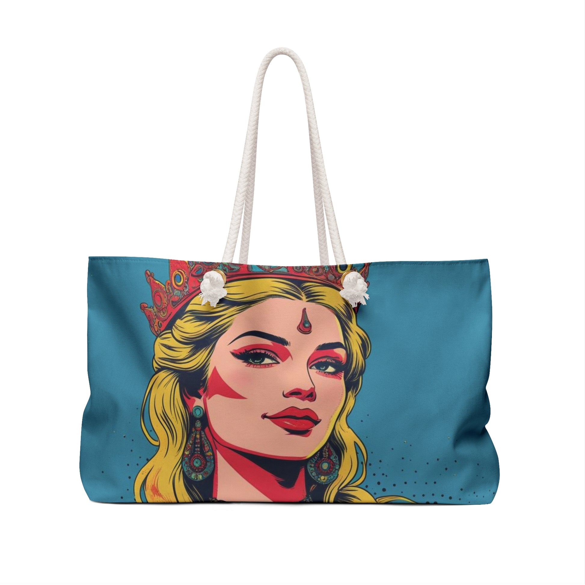 Boho Glam Divine Feminine Weekender Bag, Stylish Travel Tote, Vibrant Beach Bag, Art-Inspired Carryall, Perfect Gift for Her