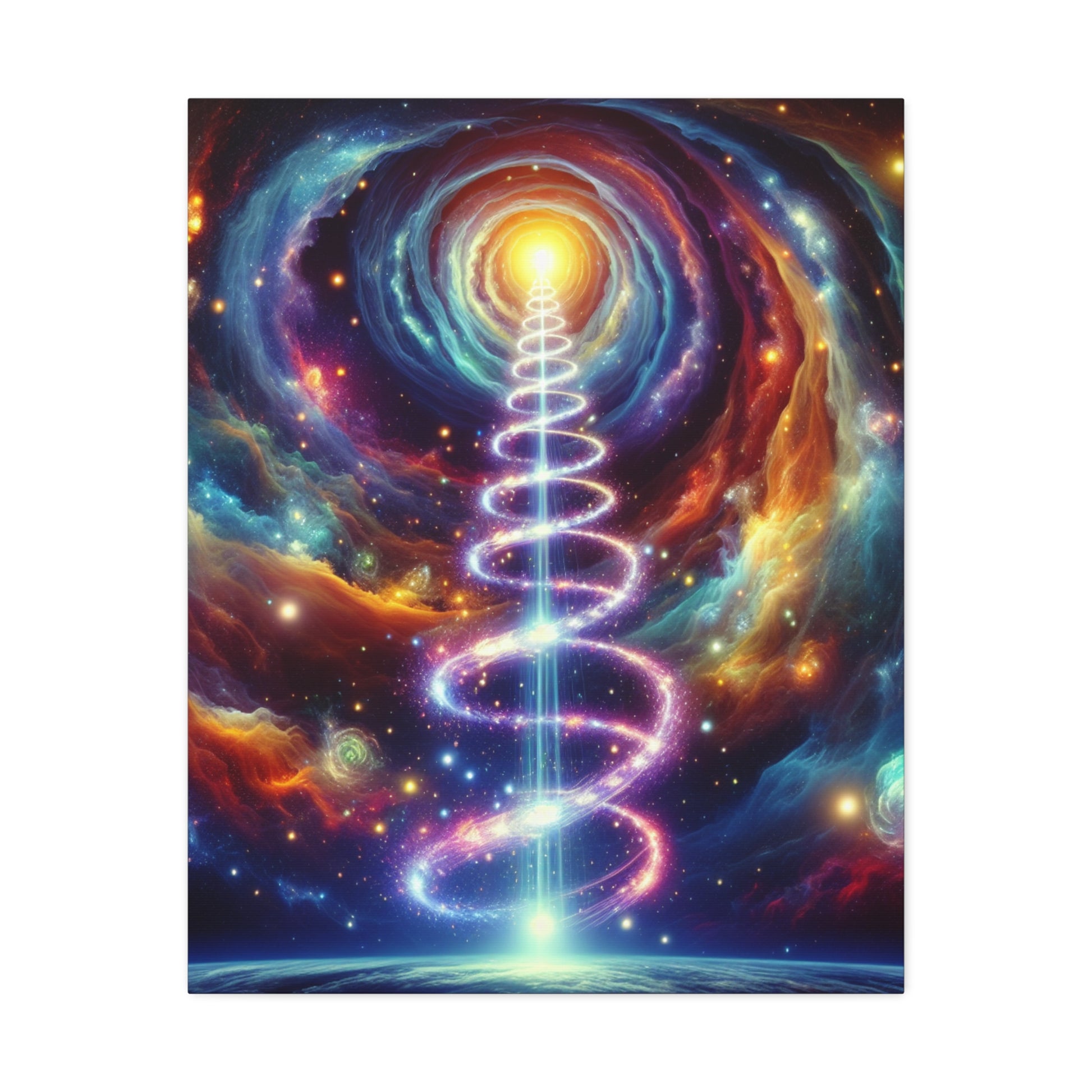 Cosmic Kundalini Vortex Canvas Art, Celestial Wall Decor, Space Artwork, Magical Home Decor, Gift for Space Lovers, Mystical Atmosphere