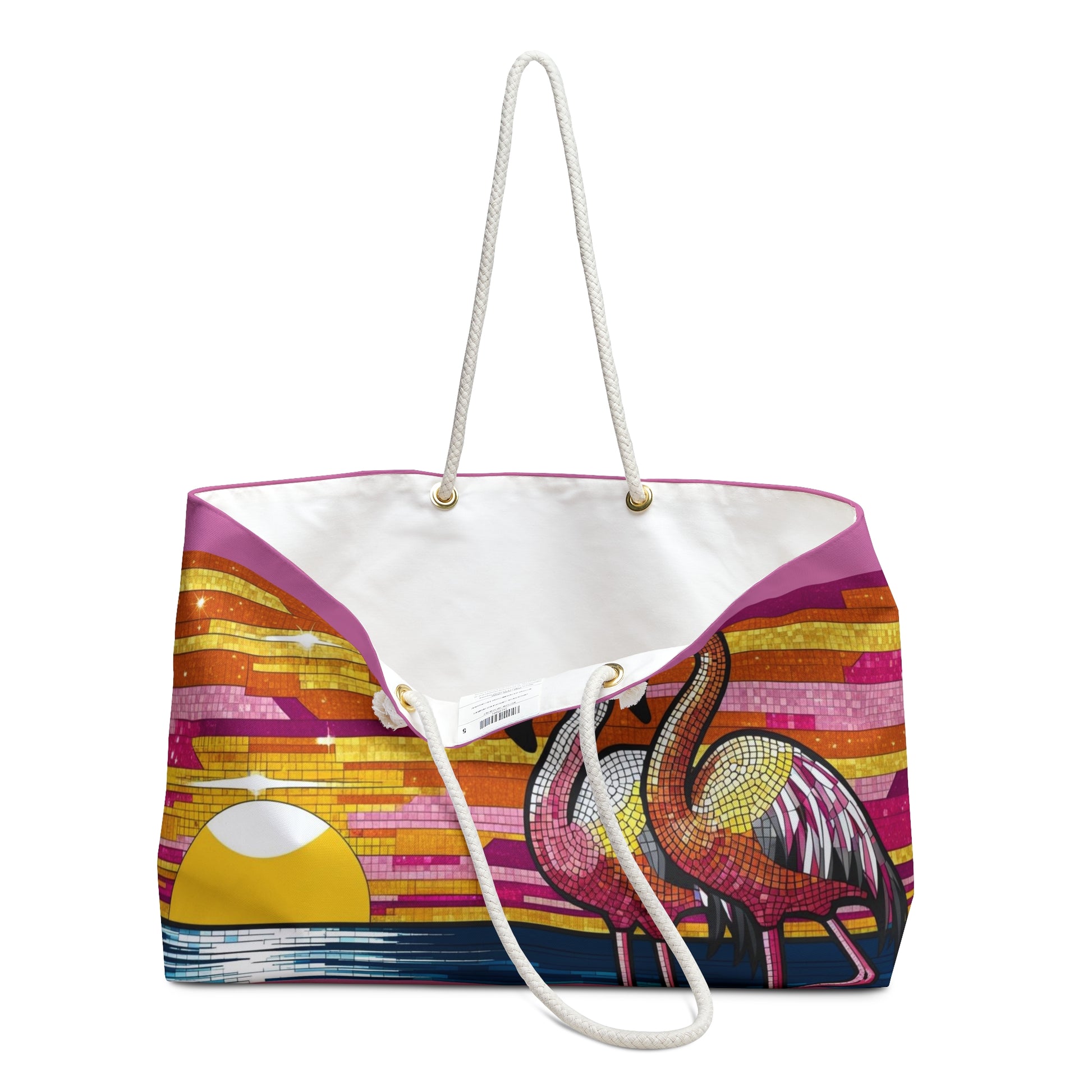 Vibrant Flamingo Weekender Bag - Tropical Travel Tote for Beach Days, Vacation, Gift for Her, Summer Style, Poolside Essential