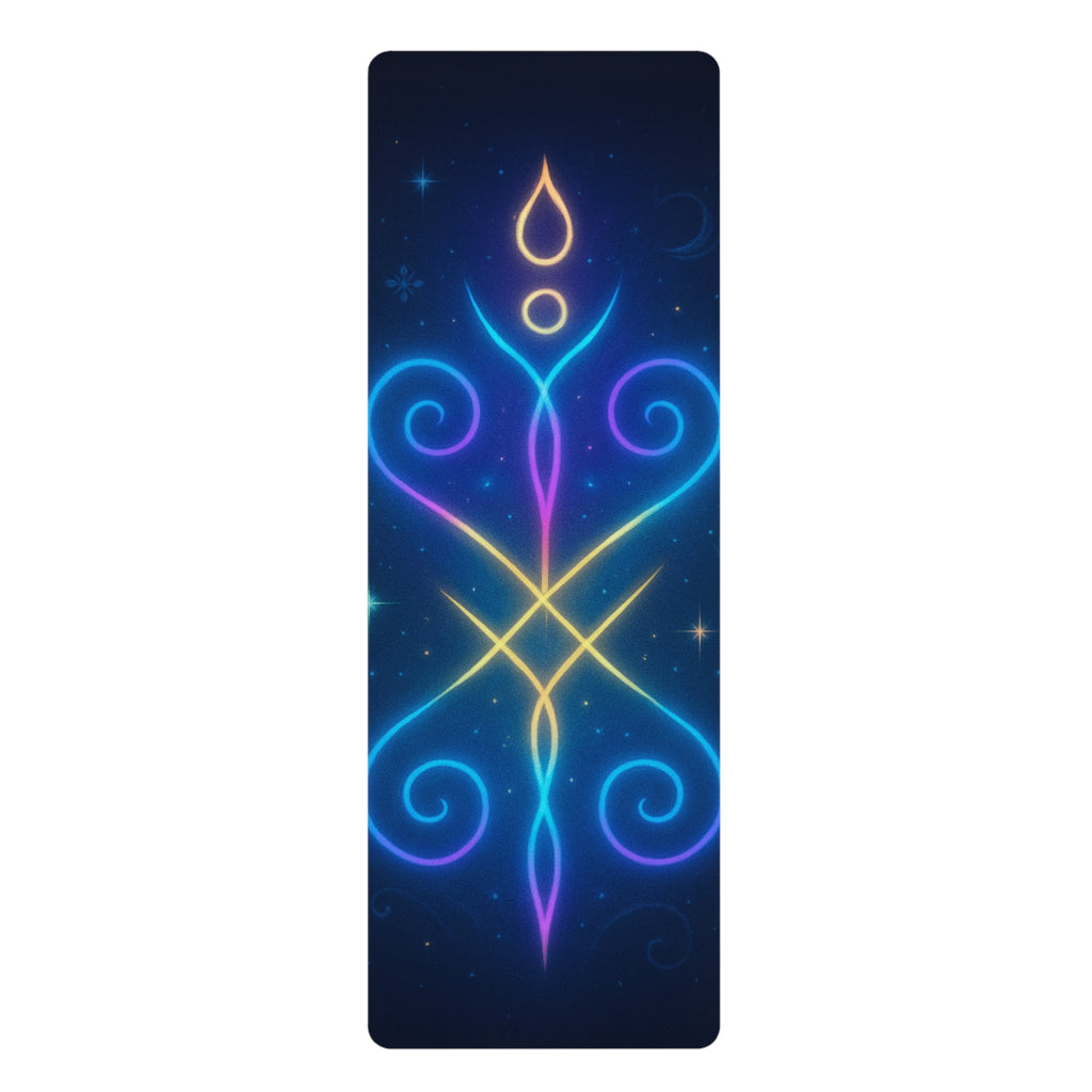 Vibrant Rubber Yoga Mat - Spiritual Design for Home or Studio, Ideal for Yoga, Meditation, Gift for Wellness Lovers, Fitness Essential
