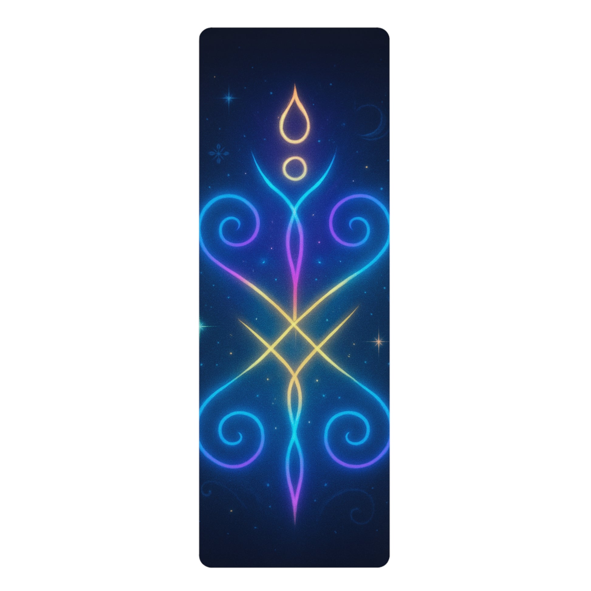 Vibrant Rubber Yoga Mat - Spiritual Design for Home or Studio, Ideal for Yoga, Meditation, Gift for Wellness Lovers, Fitness Essential
