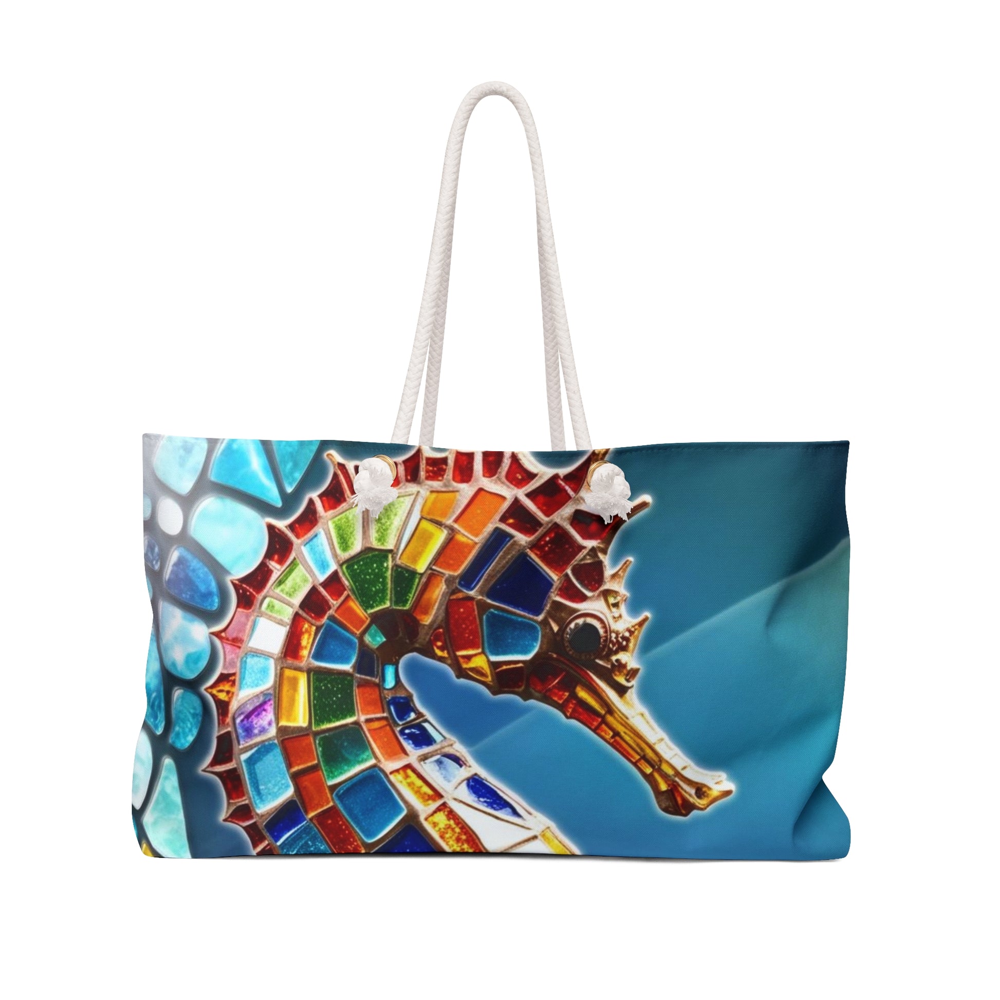 Colorful Seahorse Weekender Bag | Beach Tote, Travel Bag, Vacation Carryall, Stylish Tote for Summer Adventures, Nautical Gift