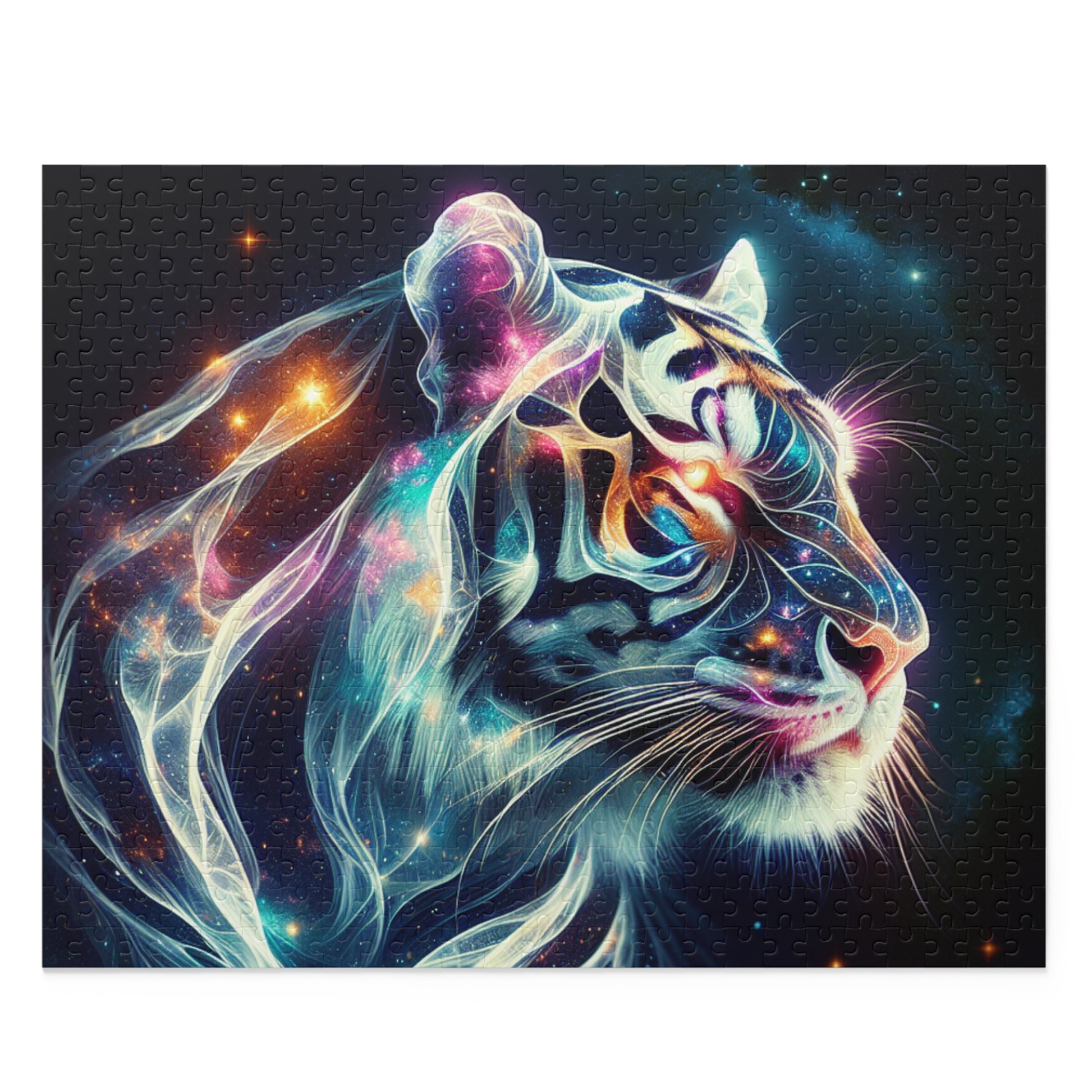Cosmic Tiger Puzzle - 120, 252, 500-Piece Jigsaw, Perfect for Animal Lovers, Home Decor, Family Game Night, Unique Gift