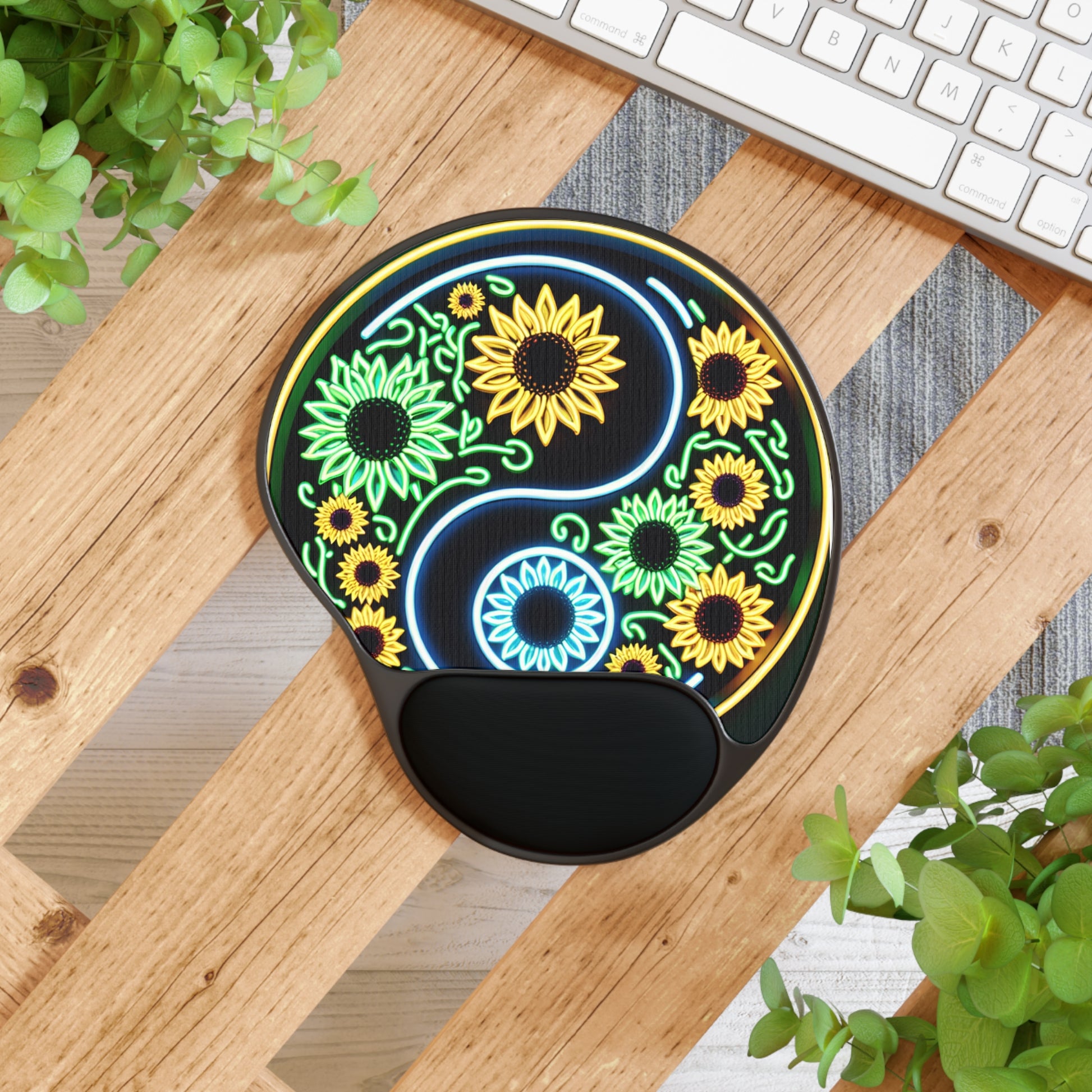 Vibrant Sunflower Mouse Pad with Wrist Rest - Perfect for Home Office, Gifts, Desk Accessories, Floral Decor, Ergonomic Design