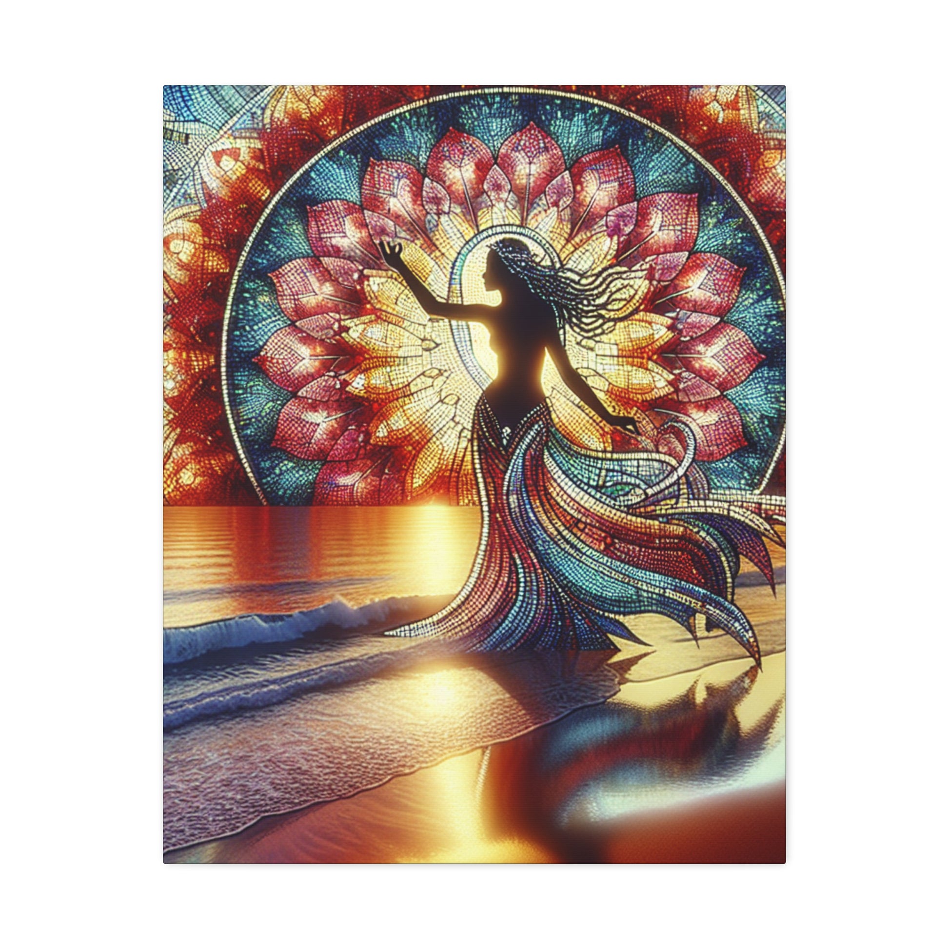 Stretched Canvas Wall Art: Ethereal Mermaid, Home Décor, Bohemian Vibe, Living Room Accents, Gift for Beach Lovers