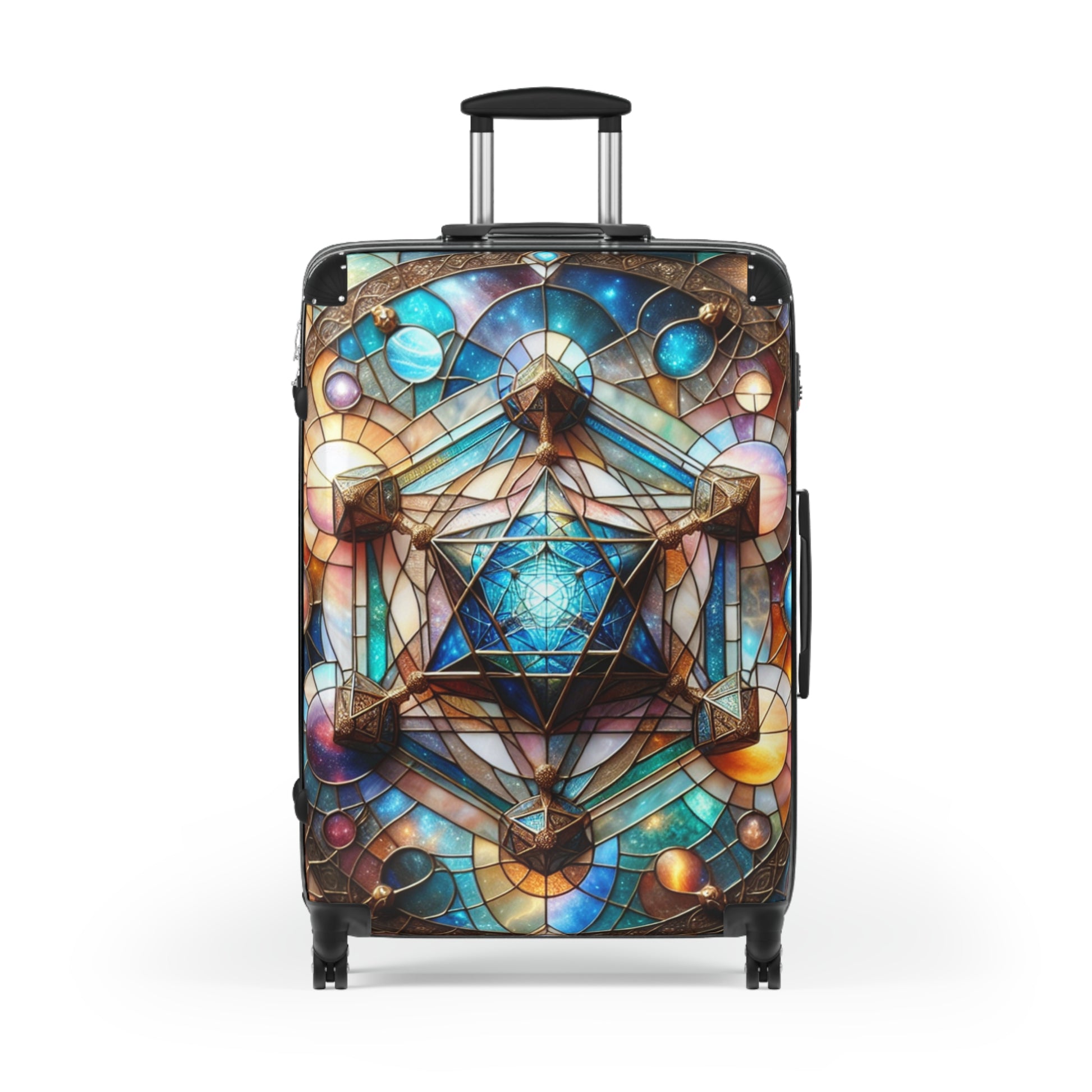 Colorful Travel Suitcase with Stained Glass Design, Bohemian Luggage, Unique Carry-On Bag for Travelers, Vacation Essentials, [...]