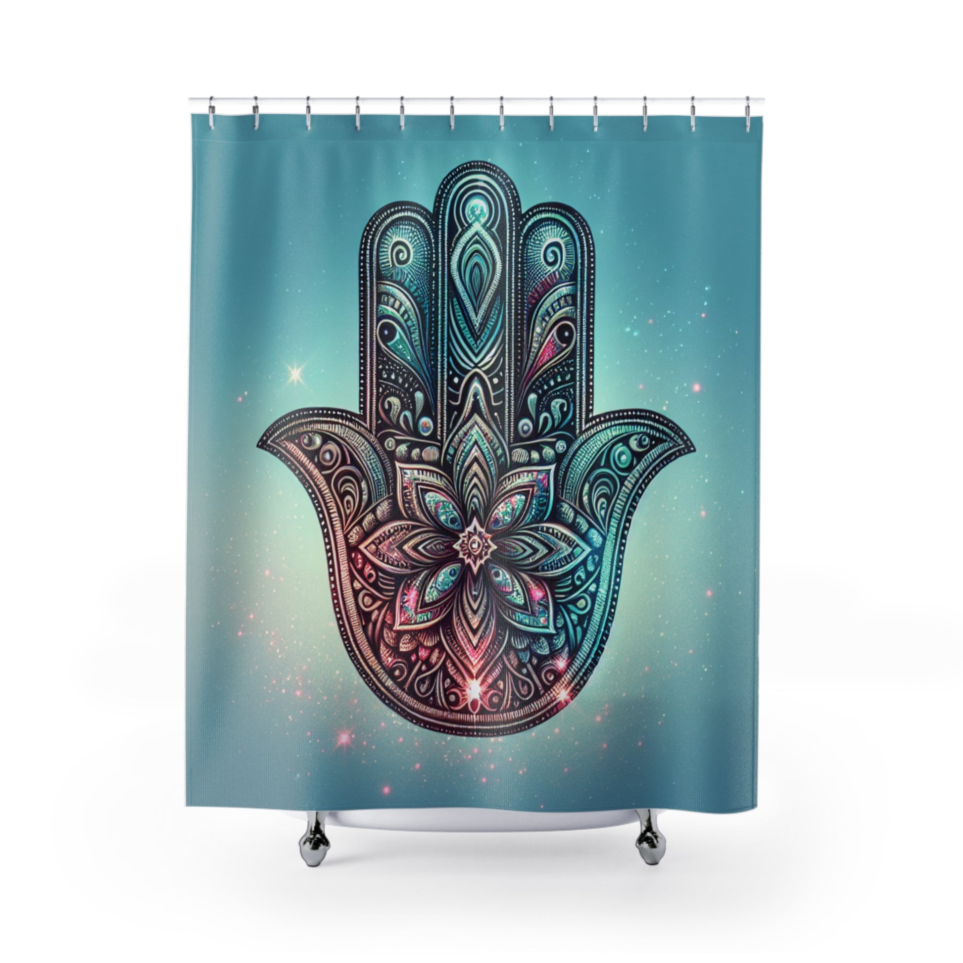 Bohemian Hand of Hamsa Shower Curtain - Protect Your Space with a Unique Design, Bathroom Decor, Gift for Her, Spiritual Vibes, Home [...]