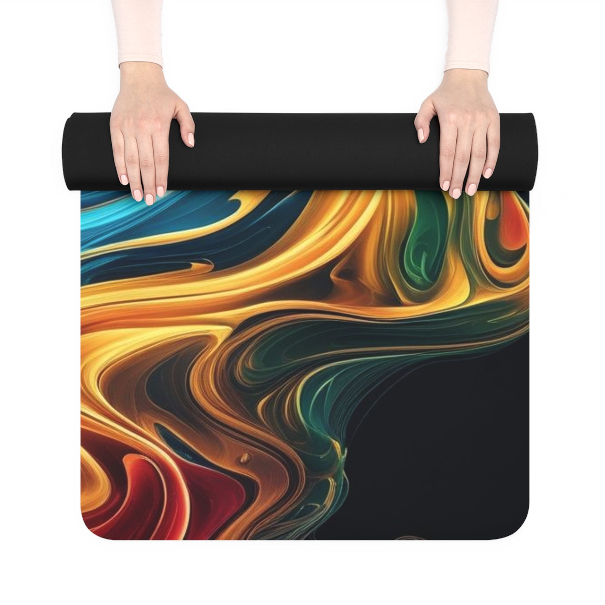 Vibrant Rubber Yoga Mat for Mindfulness and Fitness, Non-Slip Exercise Mat, Colorful Yoga Accessory, Gift for Yogi, Home Gym Essentials