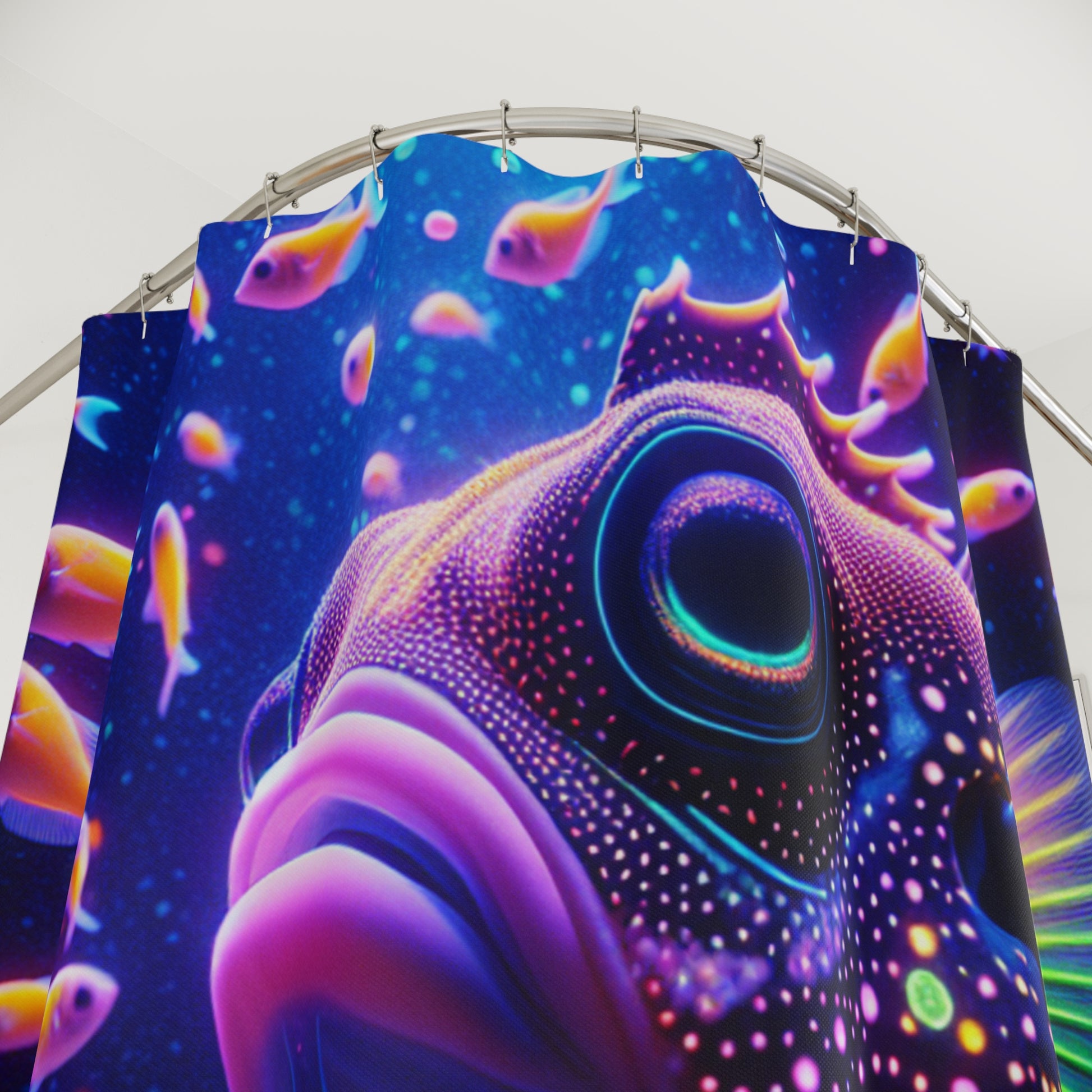 Vibrant Underwater Shower Curtain - Bright Fish Design, Bathroom Decor, Ocean Vibes, Unique Gift, Colorful Home Accent