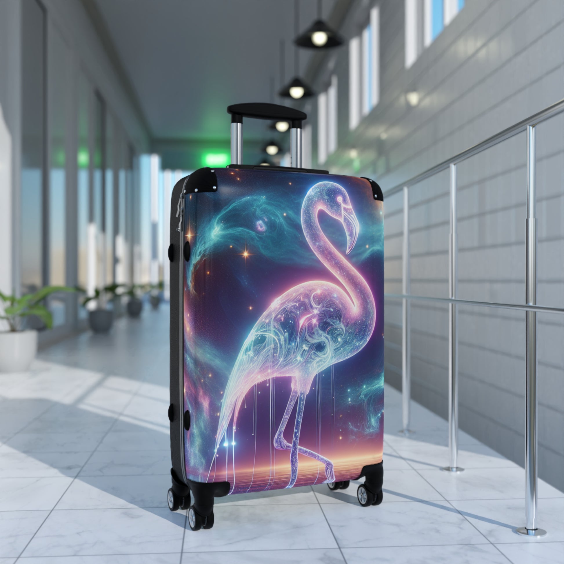 Funky Flamingo Suitcase | Travel Bag for Vacations, Summer Getaways, Gifts for Travelers, Unique Luggage