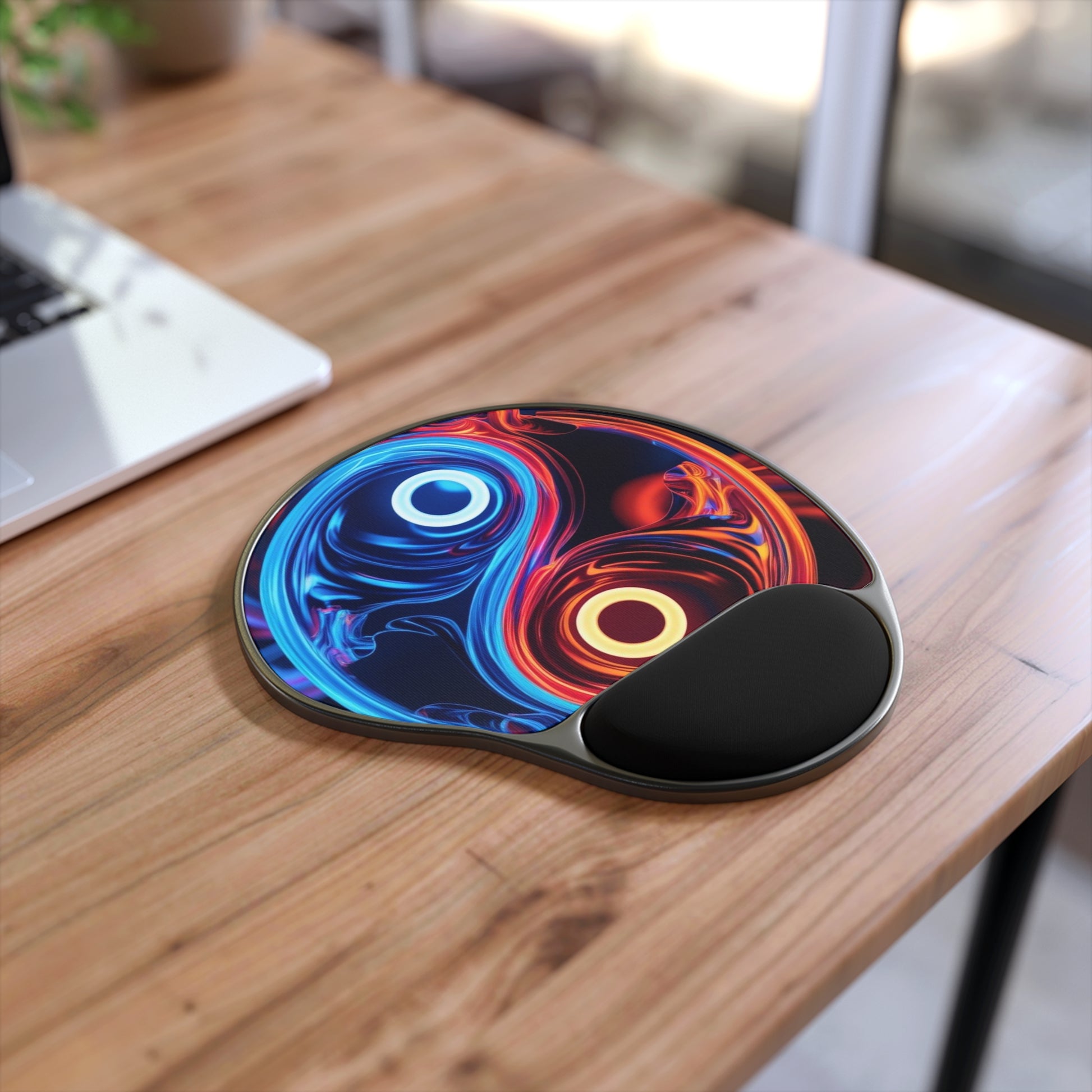 Colorful Geometric Mouse Pad with Wrist Rest, Vibrant Office Decor, Gift for Gamers, Work from Home Accessories, Ergonomic Desk Accessories