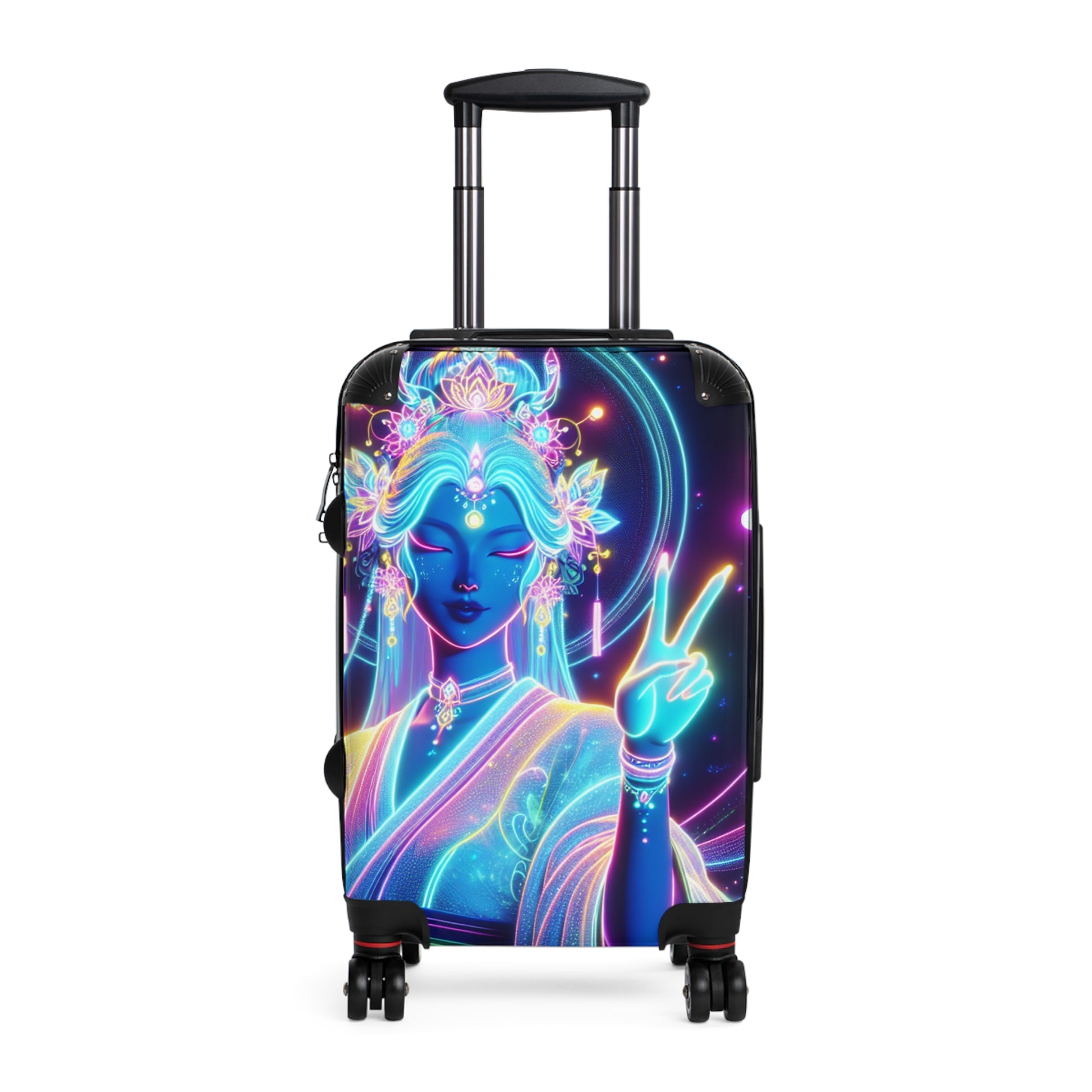 Vibrant Travel Suitcase with Glowing Design, Luggage for Adventurers, Boho Style Bag, Stylish Carry-On for Girls, Unique Gift Idea