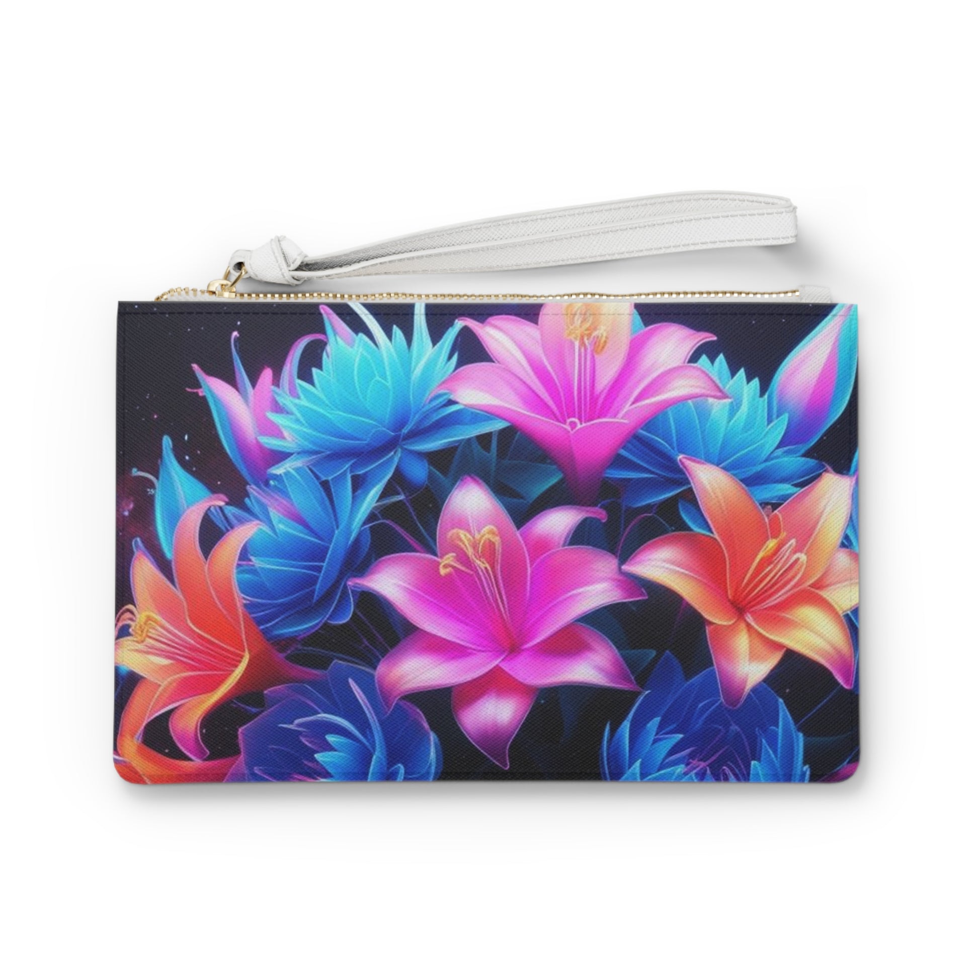 Vibrant Floral Clutch Bag - Colorful Cosmetic Pouch, Boho Handbag, Festival Accessory, Gift for Her, Summer Evening